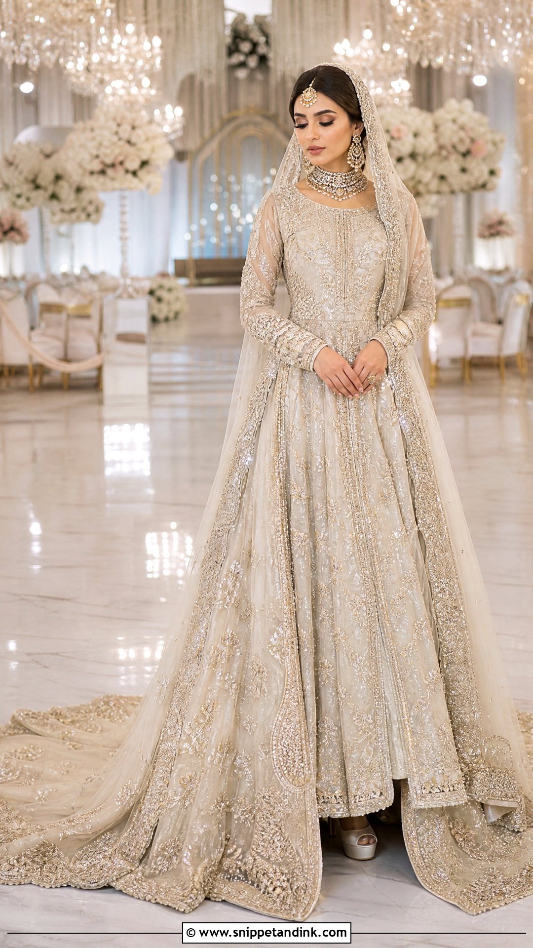 Pakistani Bridal Gown With Long Train - Snippet and Ink - 20 Pakistani Gown Ideas