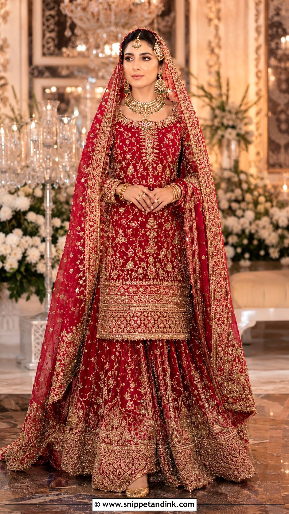 Pakistani Bridal Lehenga With Long Shirt - Snippet and Ink - 30 Pakistani Bridal Look Ideas