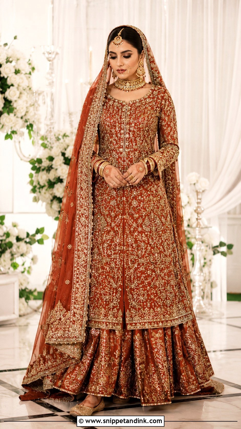 Pakistani Bridal Lehenga With Long Shirt - Snippet and Ink - 30 Pakistani Wedding Outfits Bride