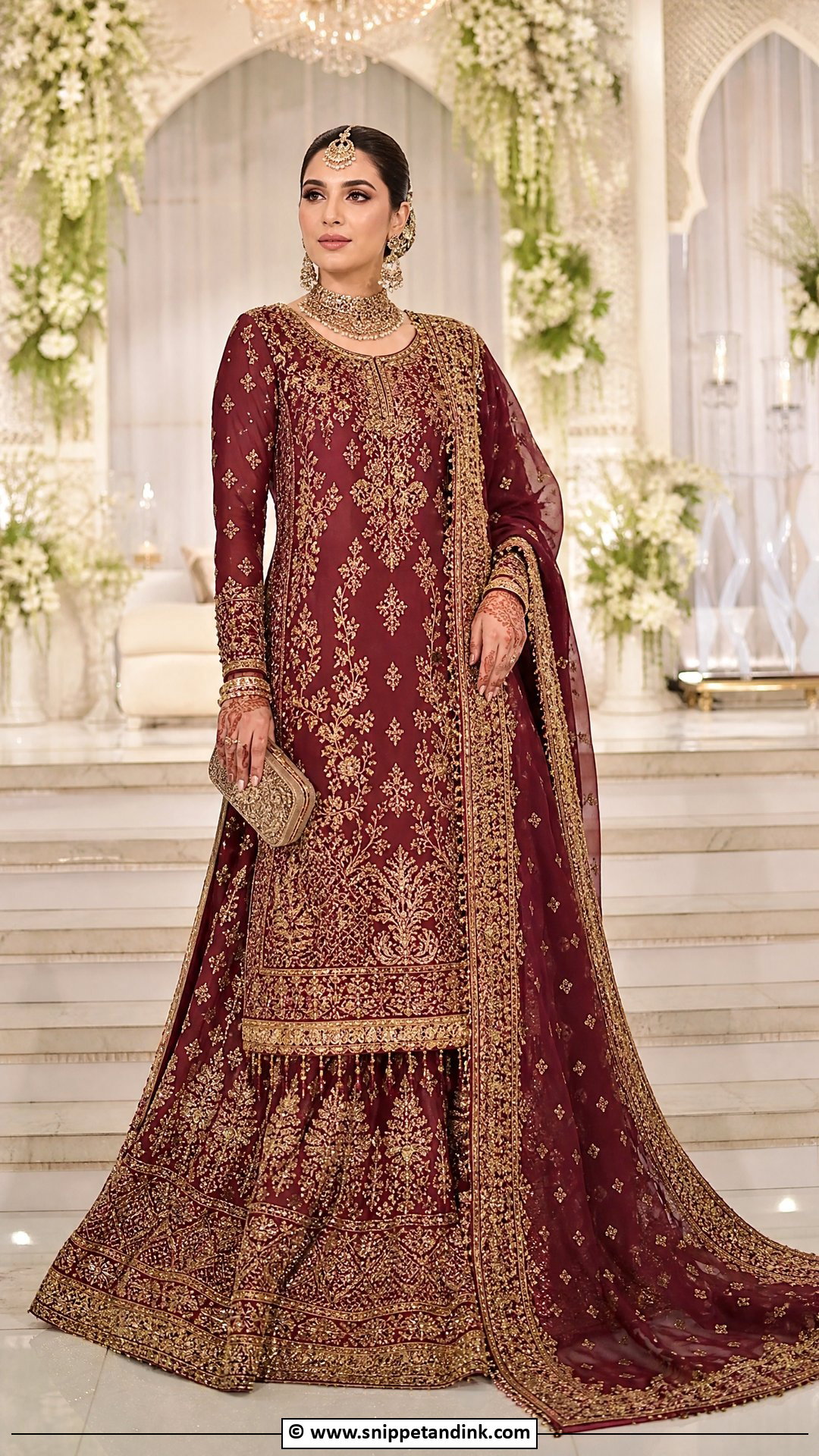 Pakistani Bridal Lehenga With Long Shirt - Snippet and Ink - 35 Beautiful Pakistani Dresses