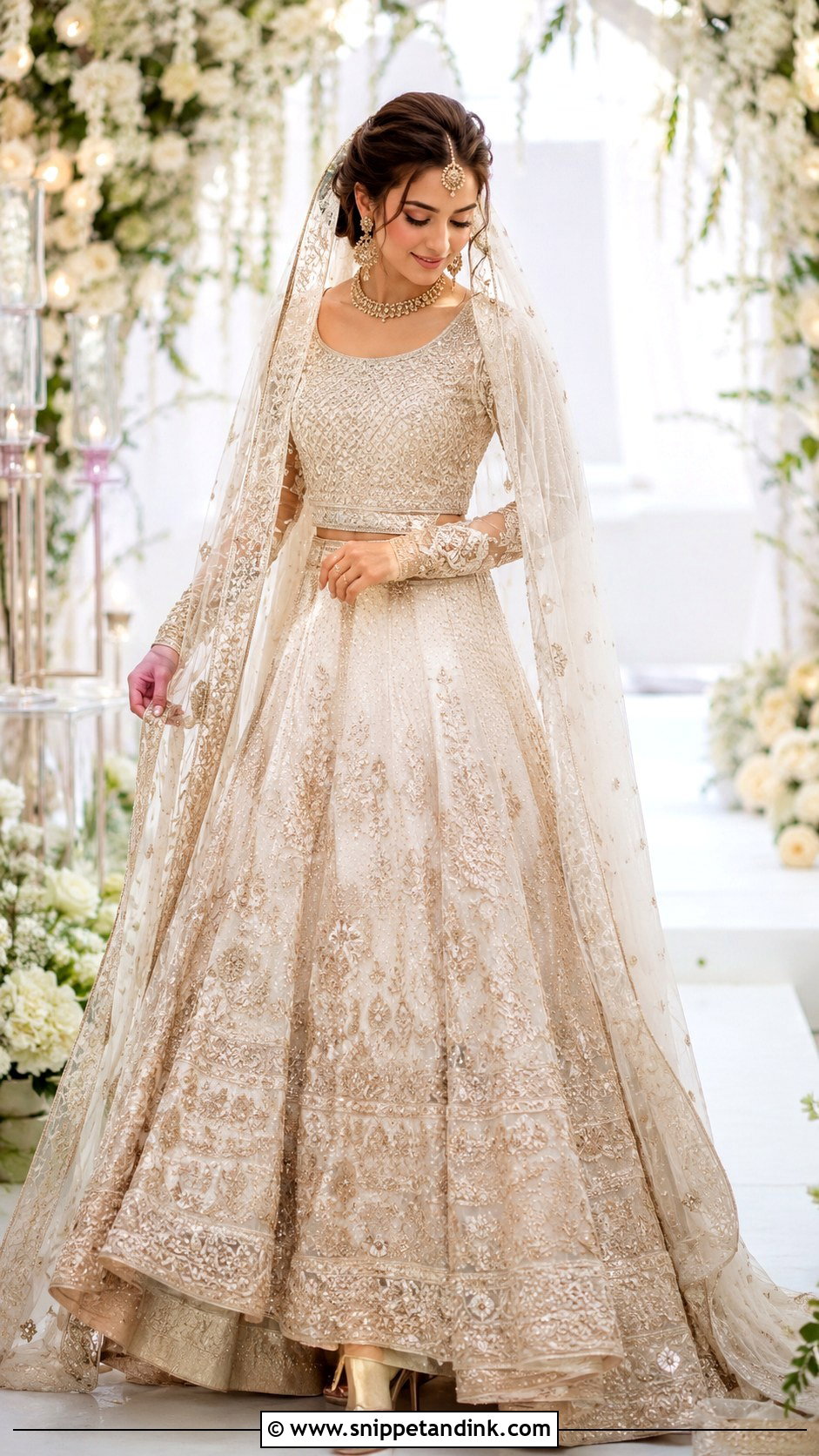 Pakistani Bridal Lehenga With Veil - Snippet and Ink - 30 Pakistani Bridal Look Ideas