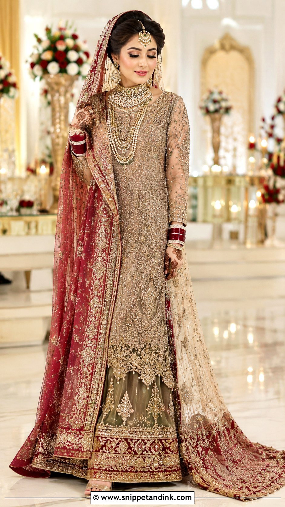 Pakistani Bridal Long Shirt With Lehenga - Snippet and Ink - 25 Pakistani Bridal Dress Ideas