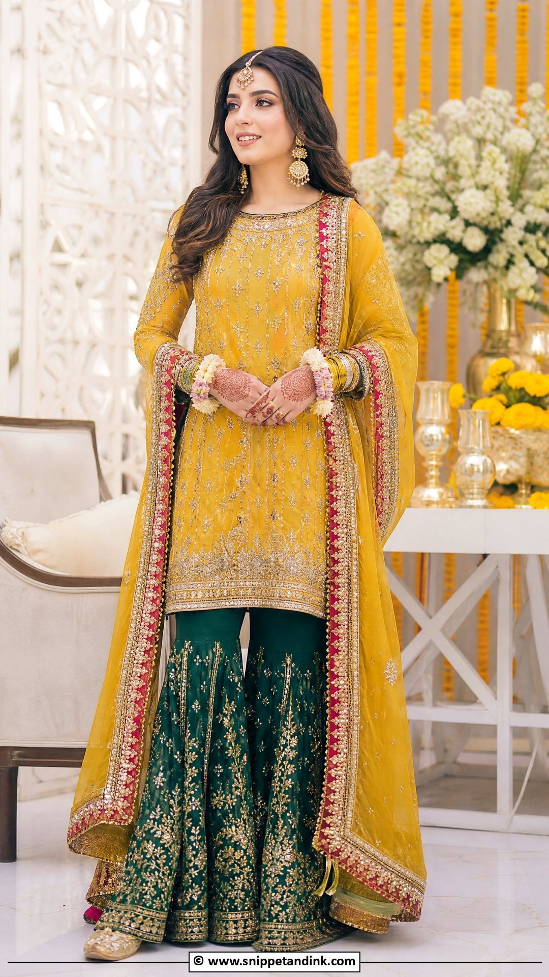 Pakistani Bridal Mehndi Outfit - Snippet and Ink - 35 Bridal Mehndi Outfit Ideas