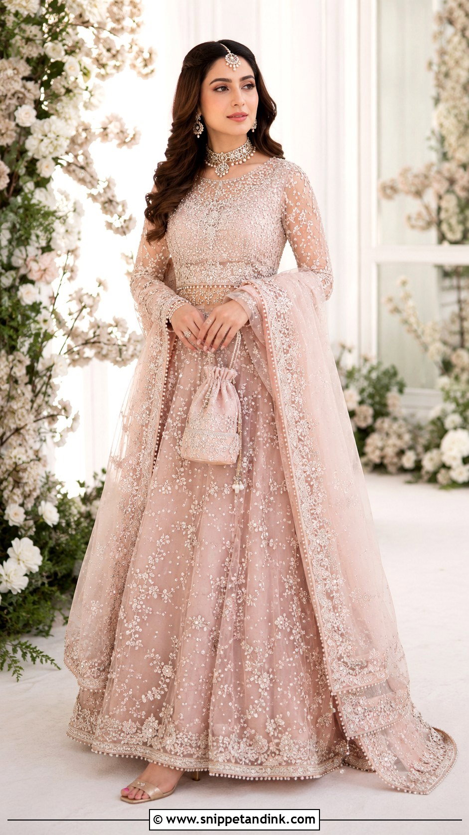 Pakistani Bridal Organza Lehenga - Snippet and Ink - 30 Pakistani Bridal Look Ideas
