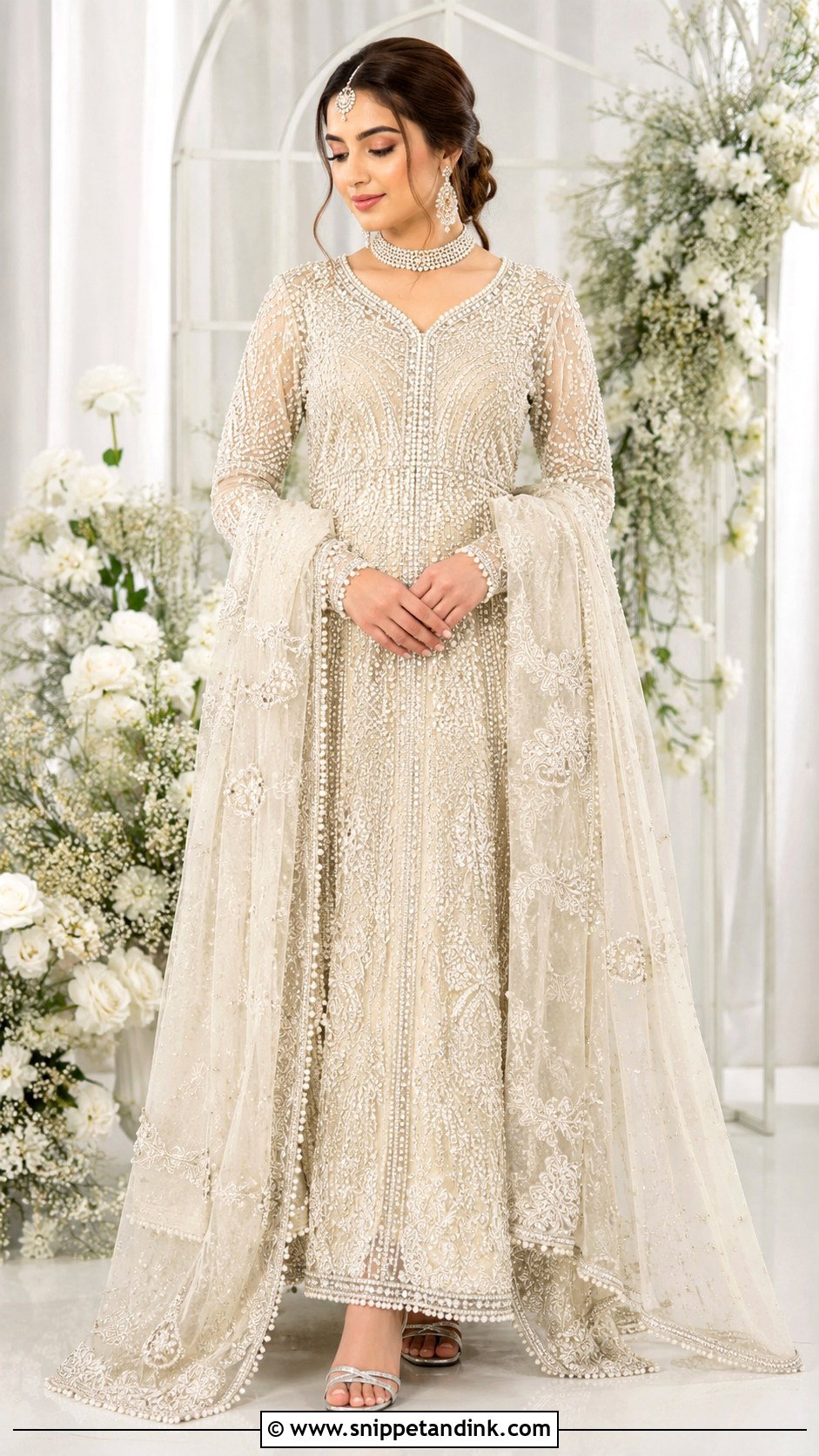 Pakistani Bridal Pearl Work Dress - Snippet and Ink - 30 Pakistani Brides Ideas