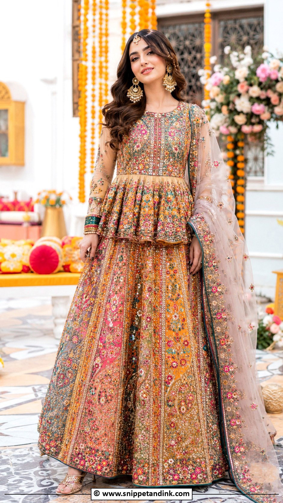 Pakistani Bridal Peplum Lehenga - Snippet and Ink - 35 Pakistani Bridal Wear Ideas
