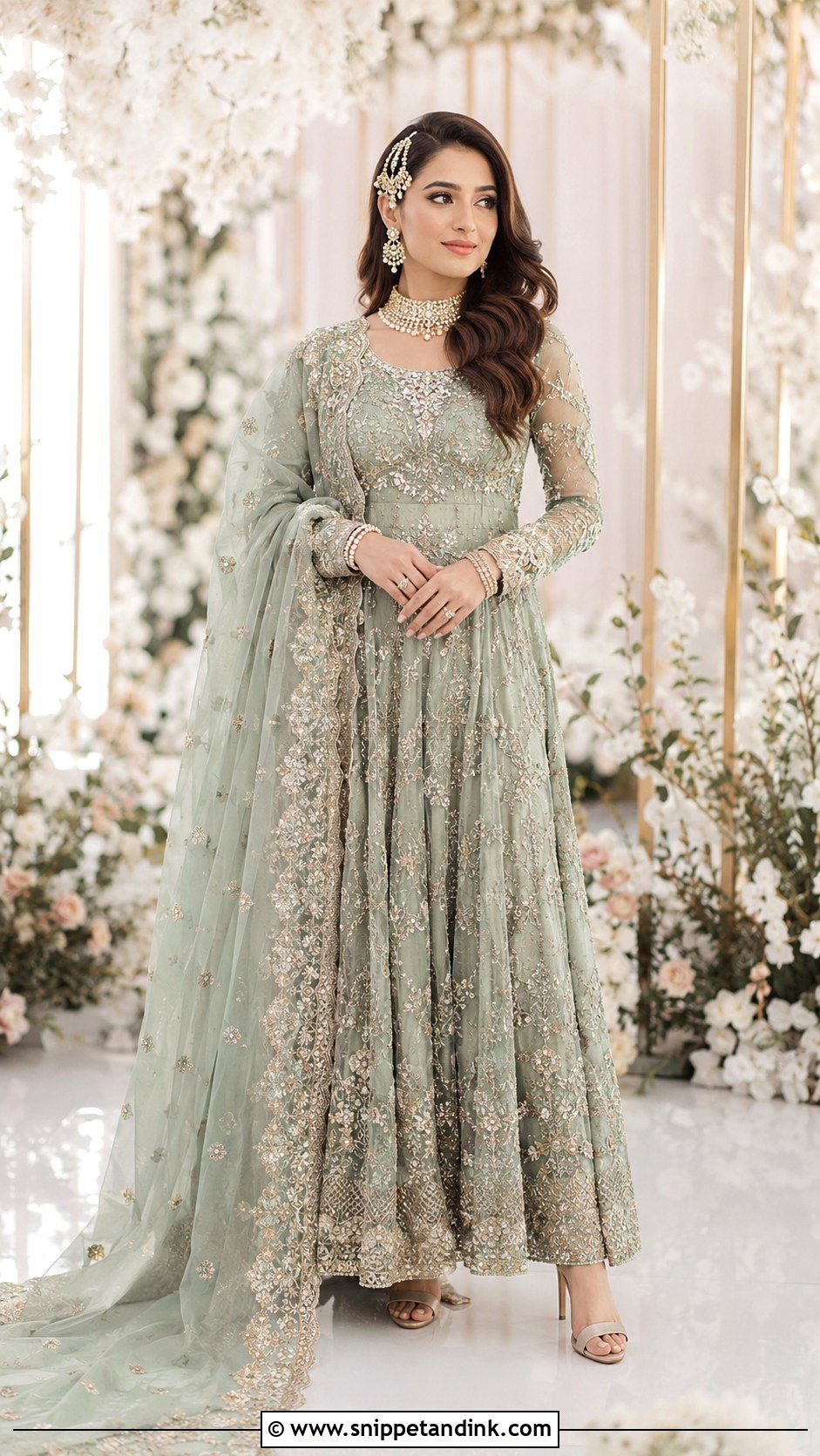 Pakistani Bridal Sage Green Outfit - Snippet and Ink - 30 Pakistani Brides Ideas