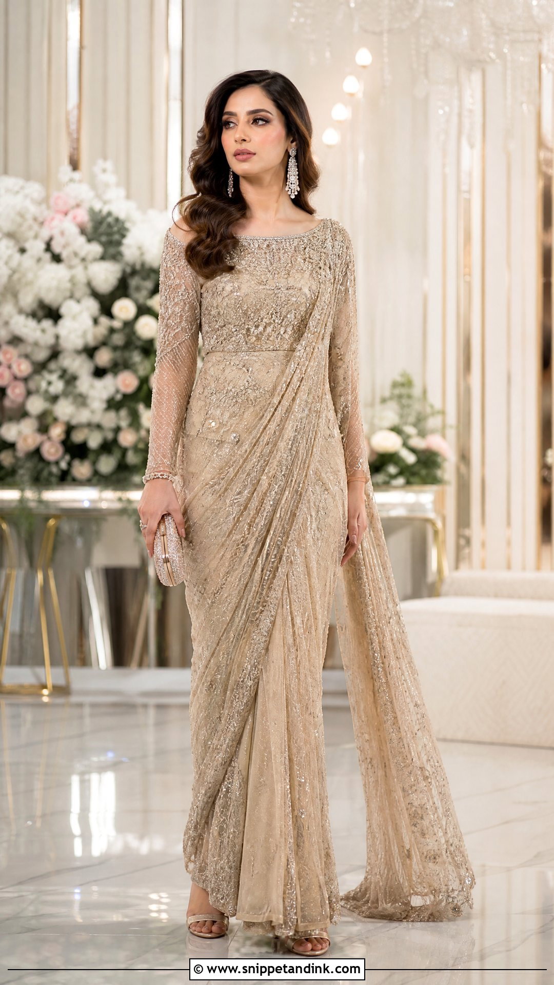 Pakistani Bridal Saree Gown - Snippet and Ink - 25 Pakistani Wedding Dresses Ideas