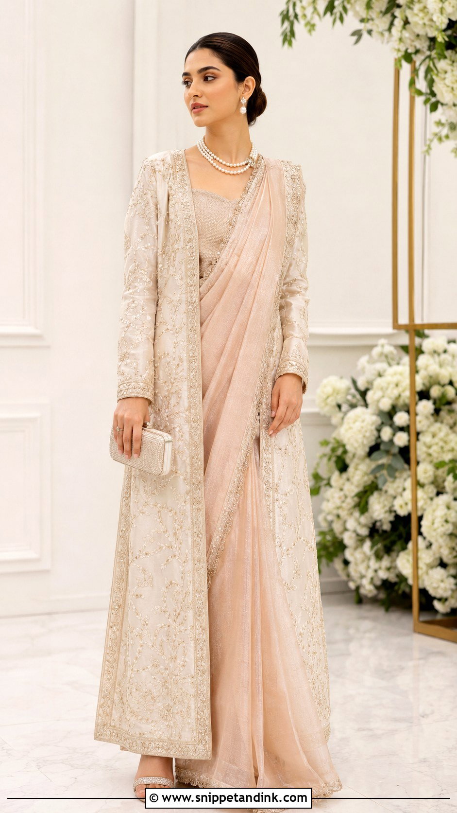 Pakistani Bridal Saree With Jacket - Snippet and Ink - 30 Pakistani Bridal Look Ideas