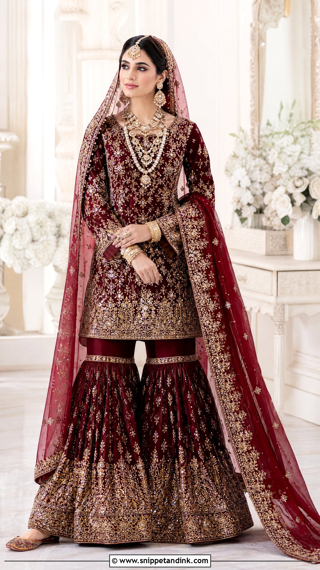 Pakistani Bridal Sharara - Snippet and Ink - 20 Traditional Wedding Dress for Bride Ideas