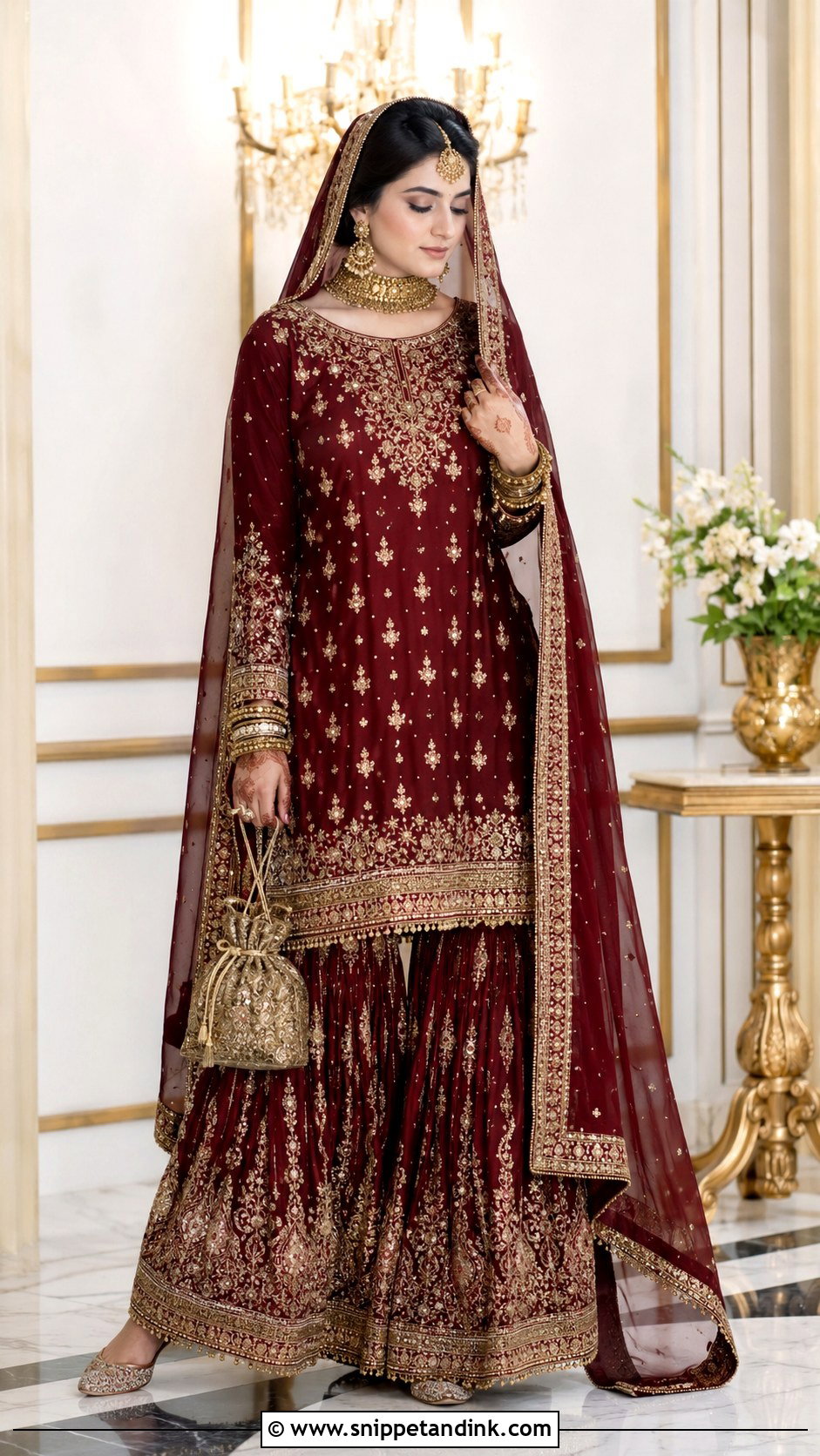 Pakistani Bridal Sharara With Long Shirt - Snippet and Ink - 20 Asian Wedding Dresses