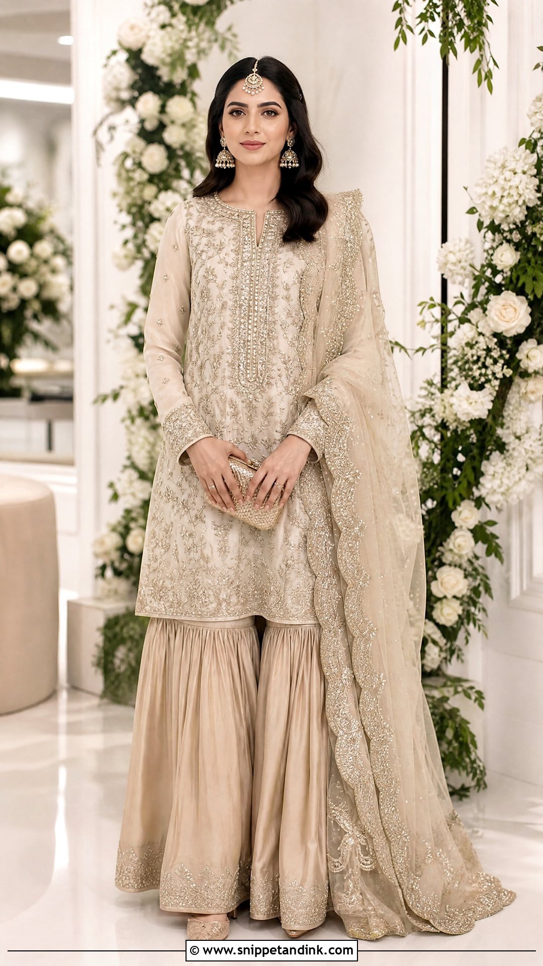 Pakistani Bridal Sharara With Long Shirt - Snippet and Ink - 20 Wedding Dresses in Pakistan