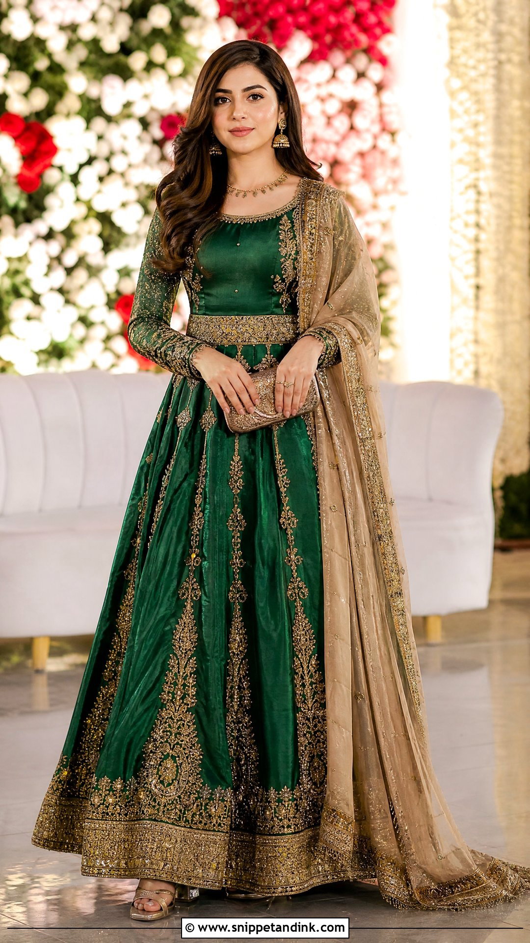 Pakistani Bridal Sister Emerald Green Lehenga - Snippet and Ink - 20 Pakistani Bridal Sister Dresses