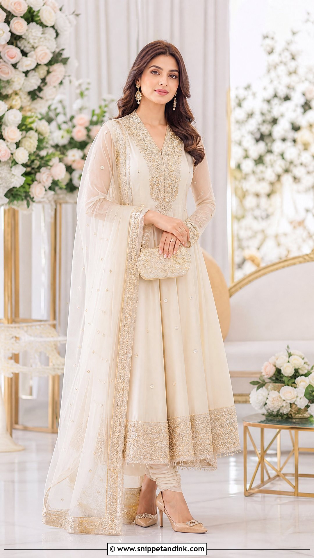 Pakistani Bridal Sister Ivory Anarkali - Snippet and Ink - 20 Pakistani Bridal Sister Dresses