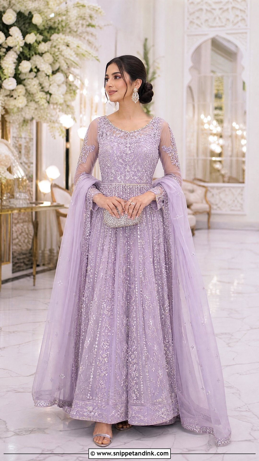 Pakistani Bridal Sister Lavender Maxi - Snippet and Ink - 20 Pakistani Bridal Sister Dresses