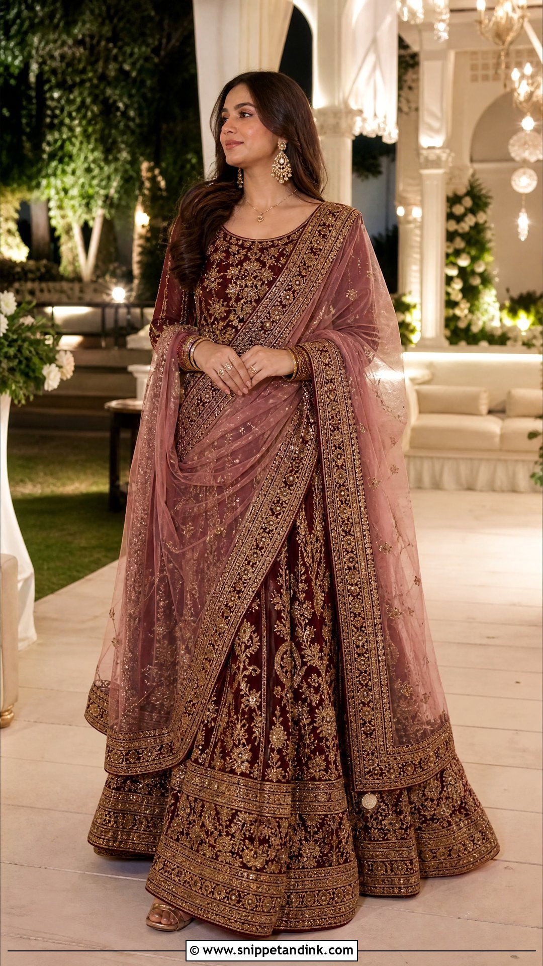 Pakistani Bridal Sister Maroon Lehenga - Snippet and Ink - 20 Pakistani Bridal Sister Dresses