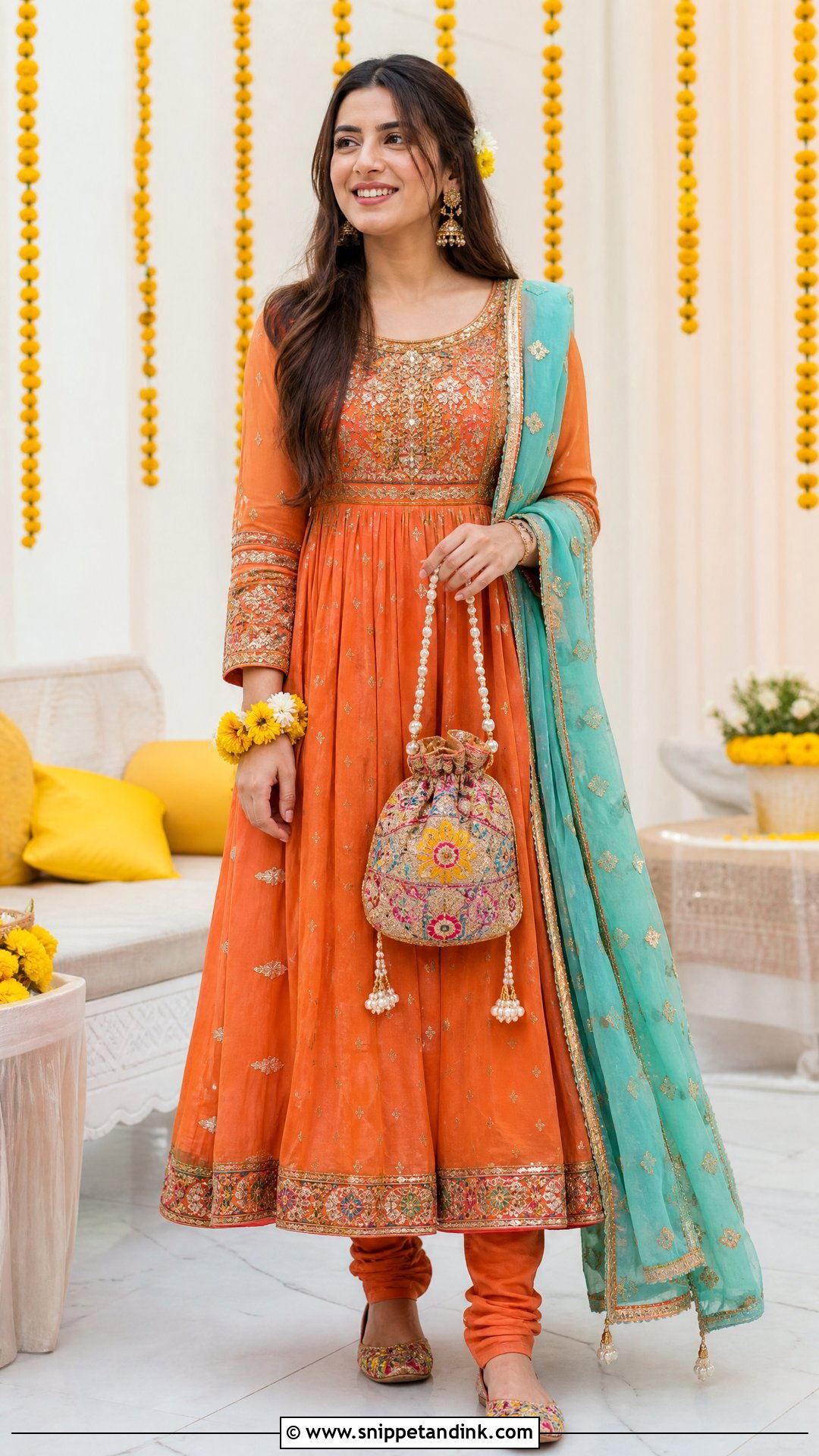 Pakistani Bridal Sister Orange Pishwas - Snippet and Ink - 20 Pakistani Bridal Sister Dresses