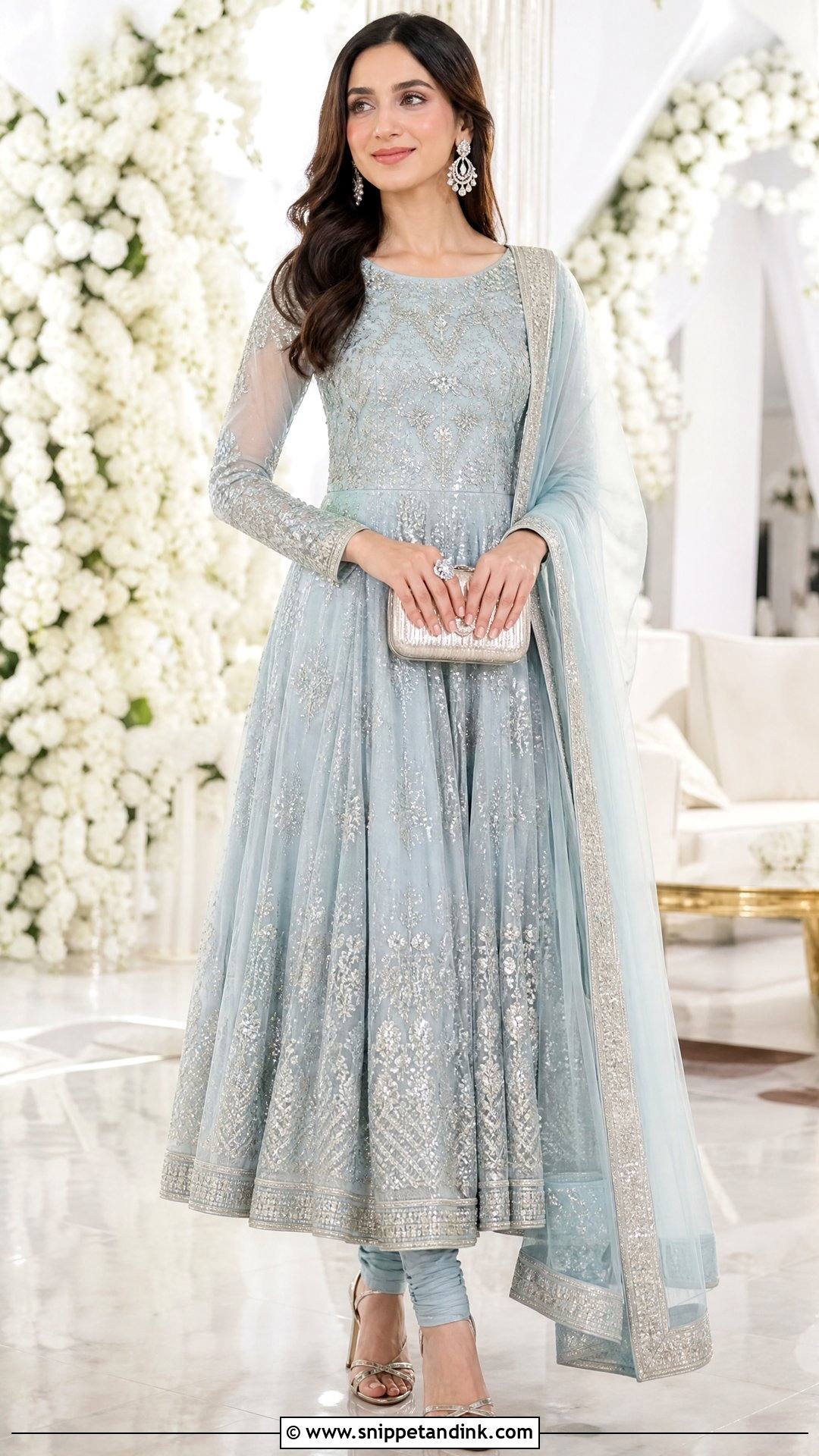 Pakistani Bridal Sister Pastel Blue Pishwas - Snippet and Ink - 20 Pakistani Bridal Sister Dresses
