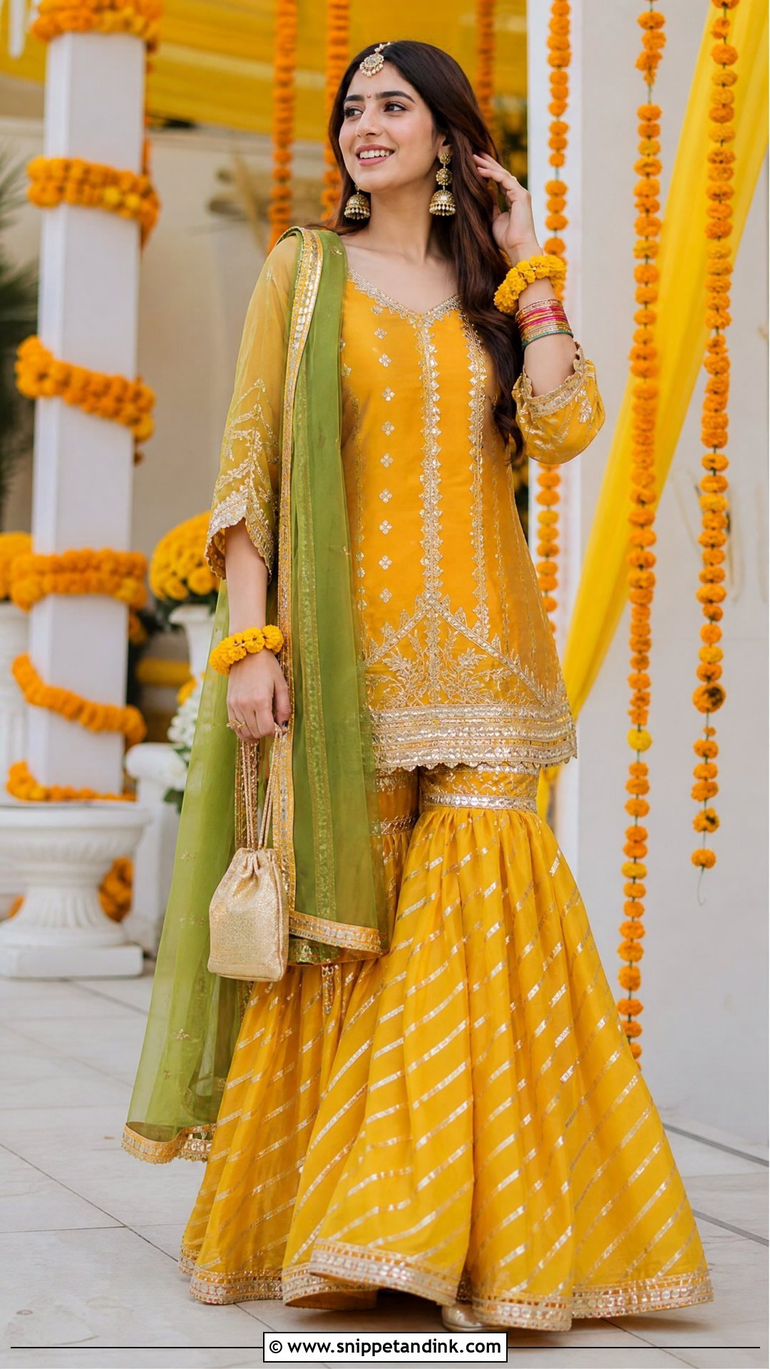 Pakistani Bridal Sister Yellow Gharara - Snippet and Ink - 20 Pakistani Bridal Sister Dresses