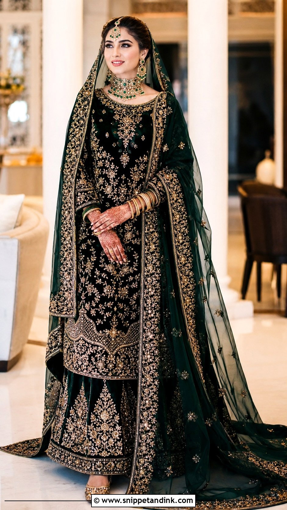 Pakistani Bridal Velvet Dress - Snippet and Ink - 25 Pakistani Bridal Dress Ideas