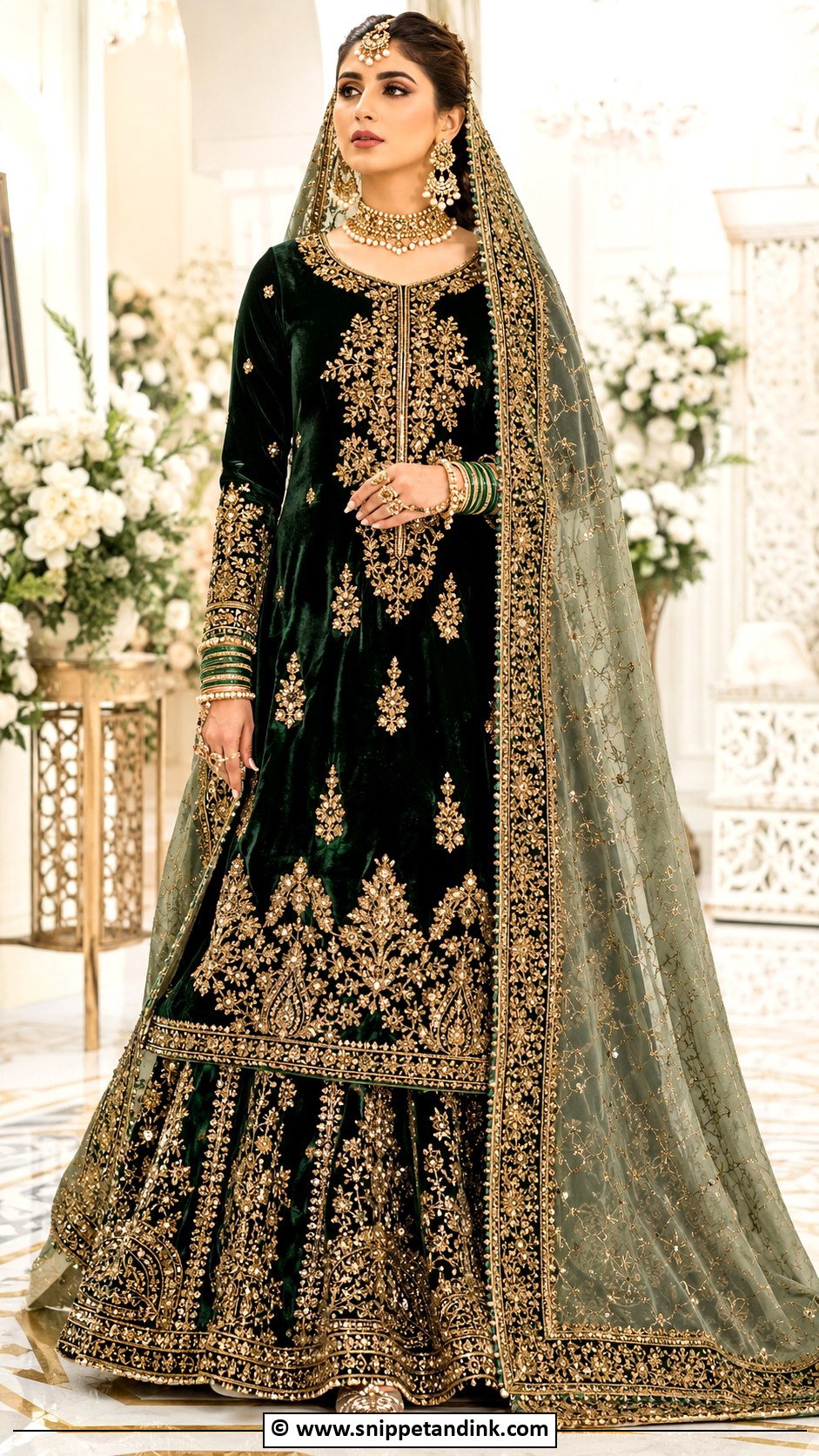 Pakistani Bridal Velvet Dress - Snippet and Ink - 35 Pakistani Bridal Wear Ideas