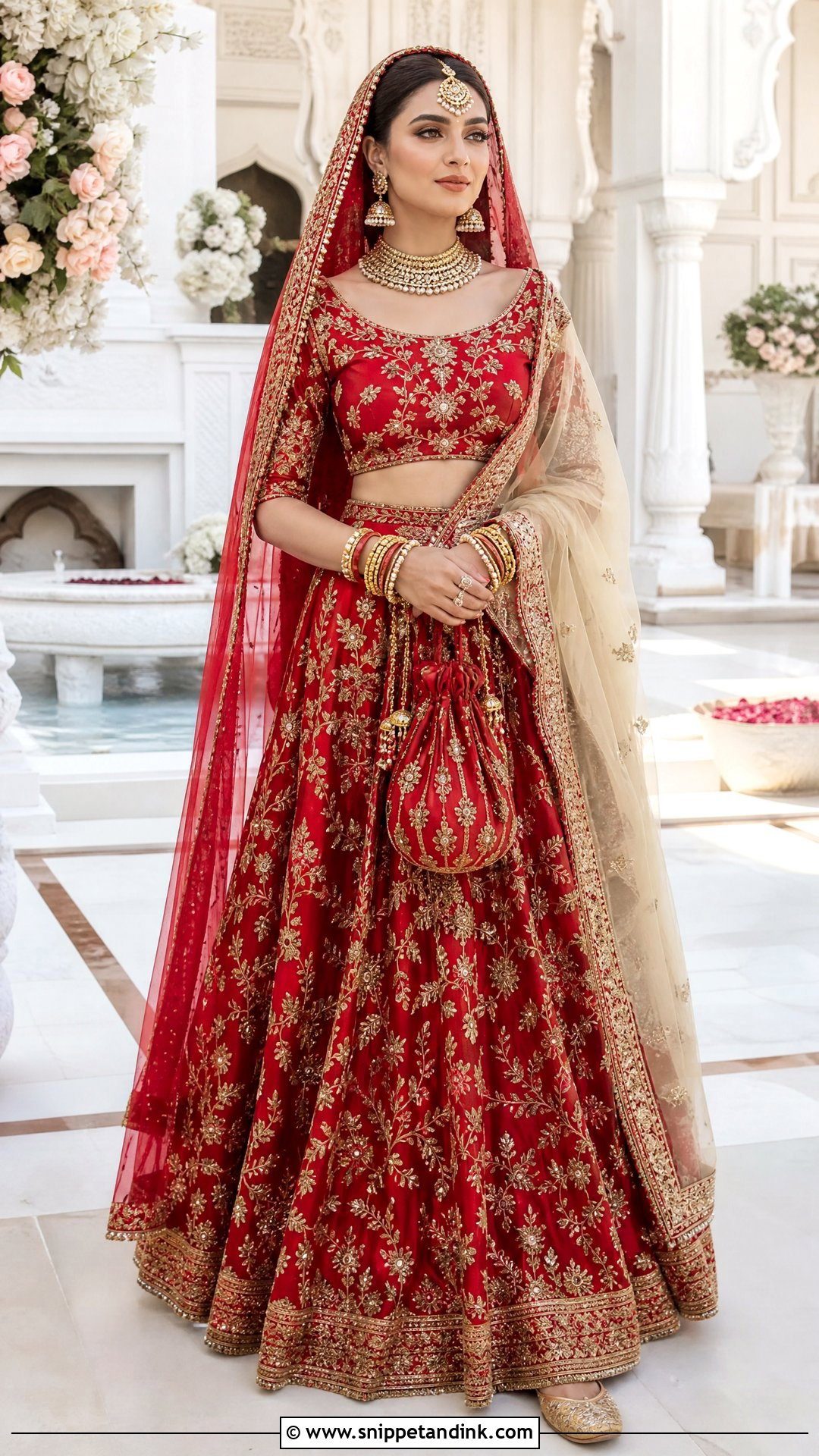 Pakistani Bright Red Bridal Dress With Gold Dupatta - Snippet and Ink - 20 Red Bridal Dress Pakistani Pakistan Ideas