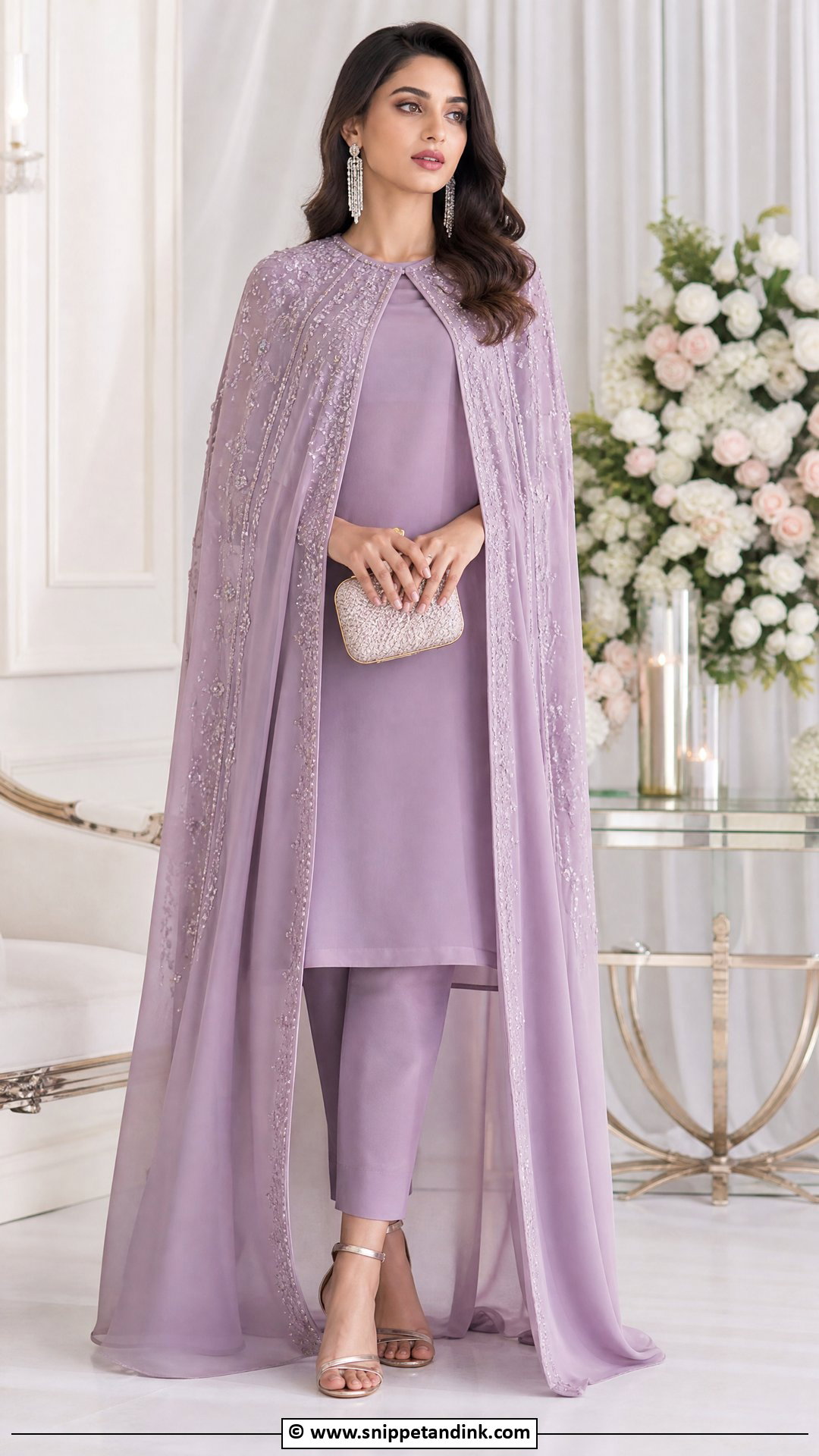 Pakistani Cape Dress With Straight Pants - Snippet and Ink - 35 Beautiful Pakistani Dresses