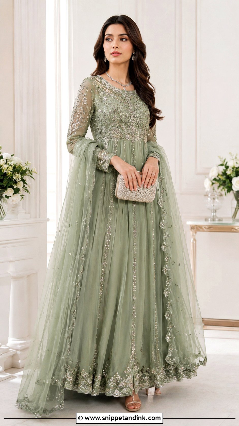 Pakistani Chiffon Maxi Dress - Snippet and Ink - 25 Pakistan Wedding Dress Ideas