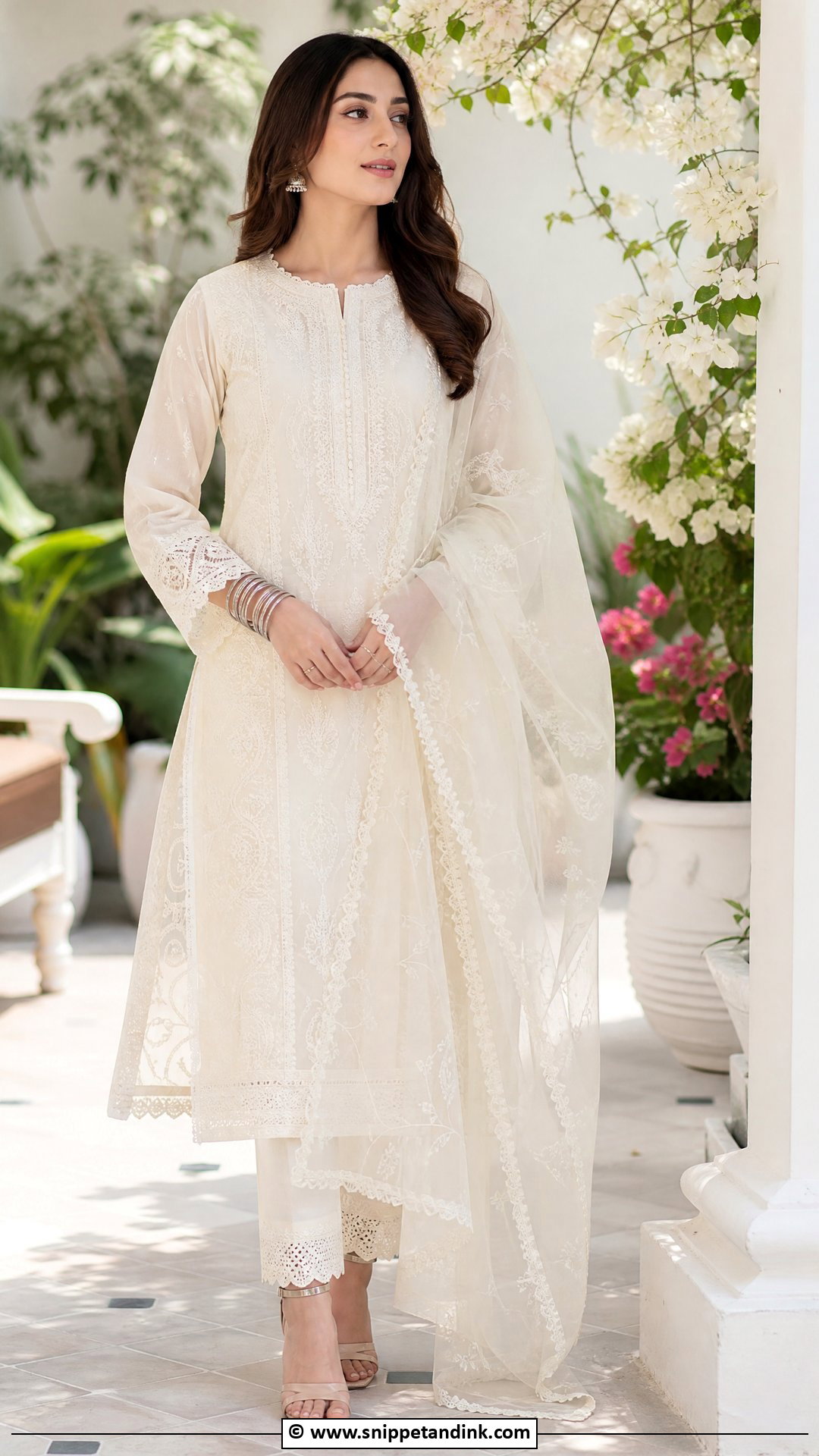 Pakistani Chikankari Suit With Dupatta - Snippet and Ink - 35 Beautiful Pakistani Dresses