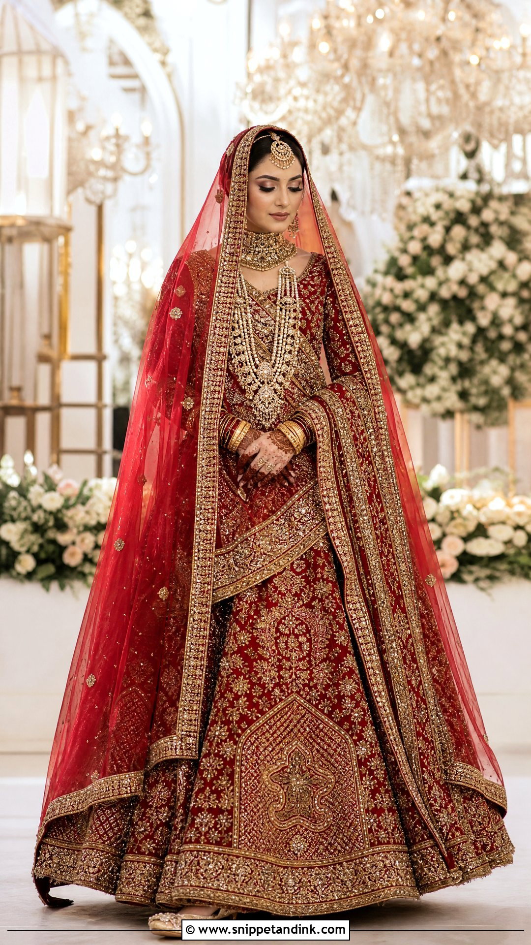 Pakistani Double Dupatta Bridal Lehenga - Snippet and Ink - 20 Wedding Dresses in Pakistan