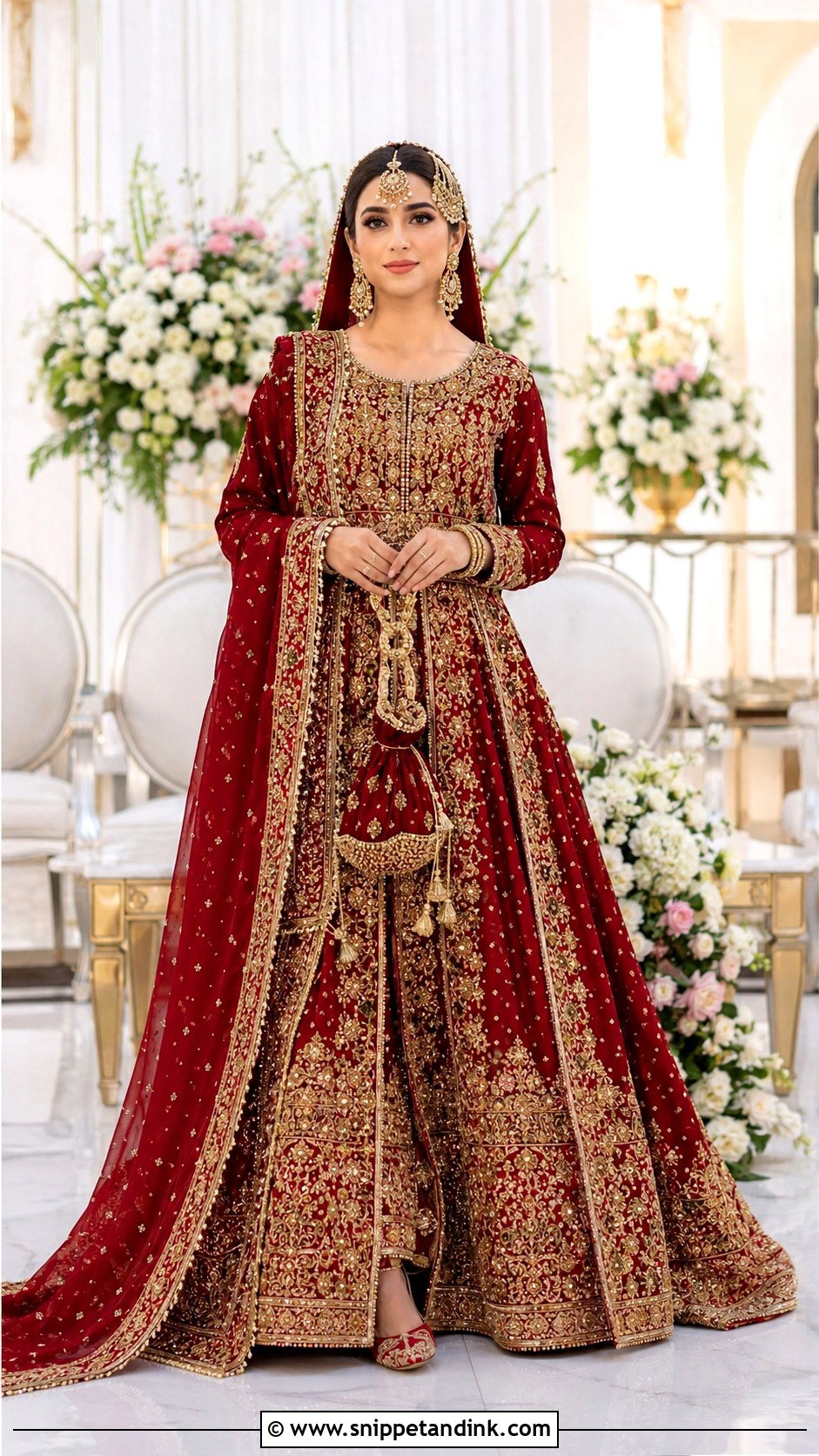 Pakistani Embroidered Bridal Frock Gown - Snippet and Ink - 20 Bridal Frocks Gowns