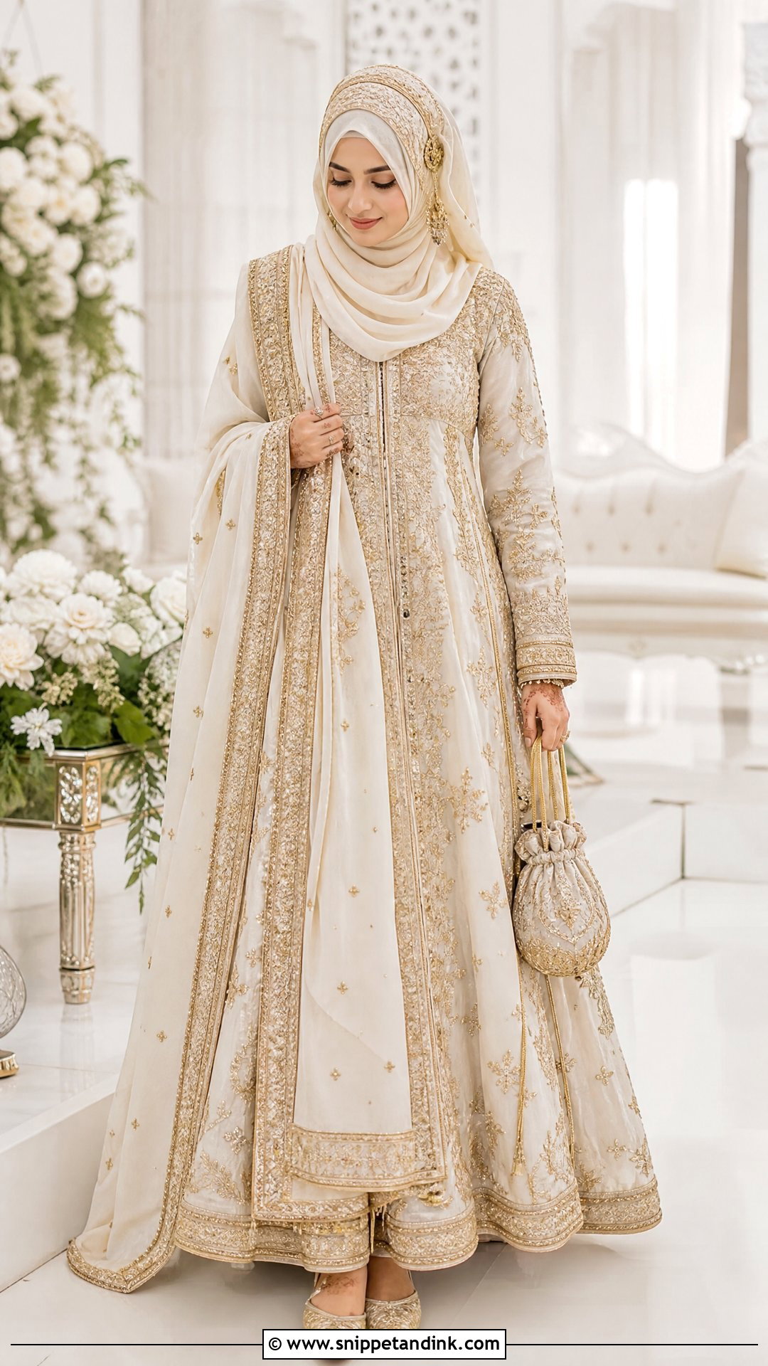 Pakistani Embroidered Hijabi Wedding Gown - Snippet and Ink - 20 Hijabi Wedding Dress Gowns