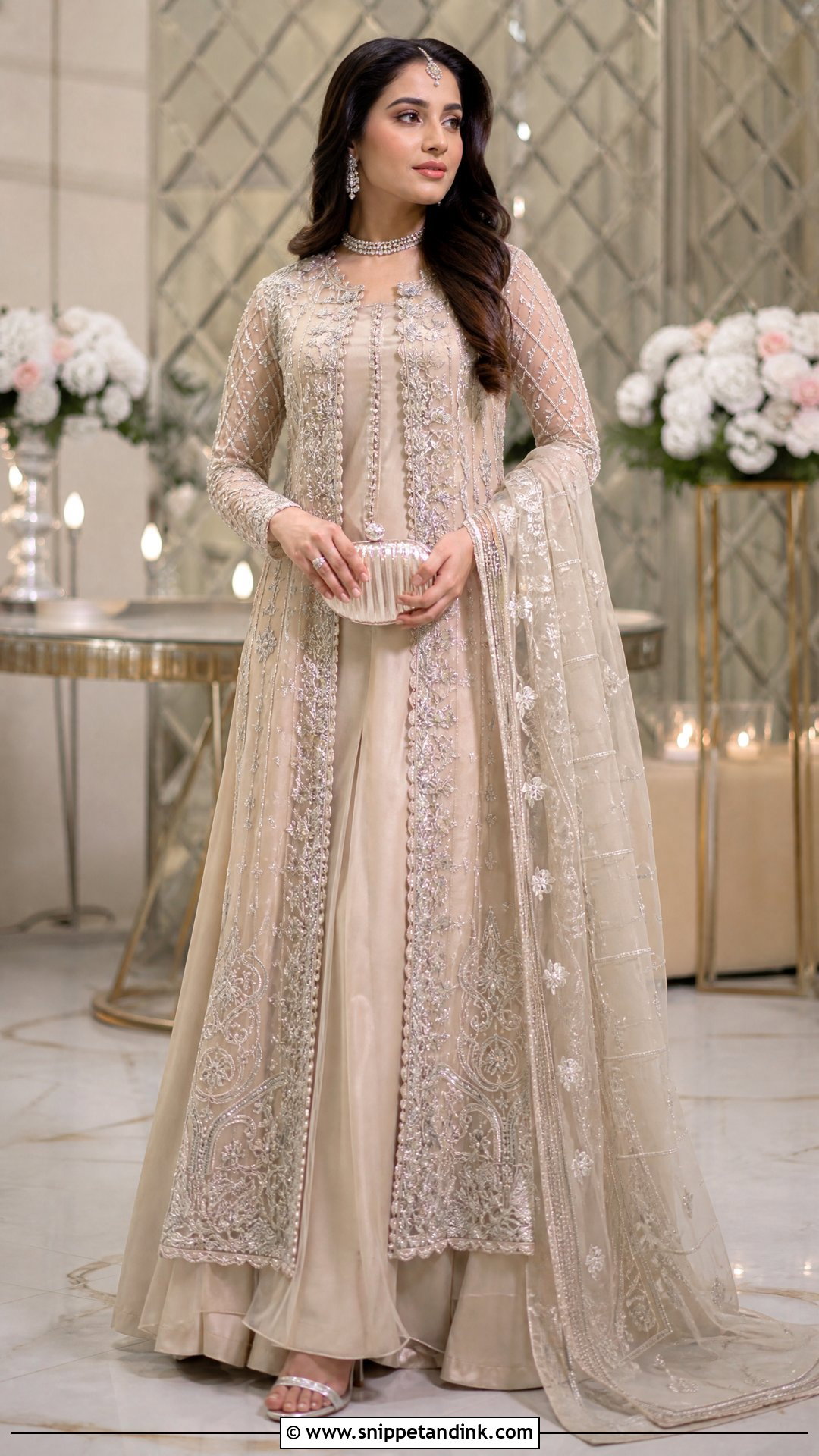 Pakistani Front Open Gown With Lehenga - Snippet and Ink - 20 Pakistani Gown Ideas