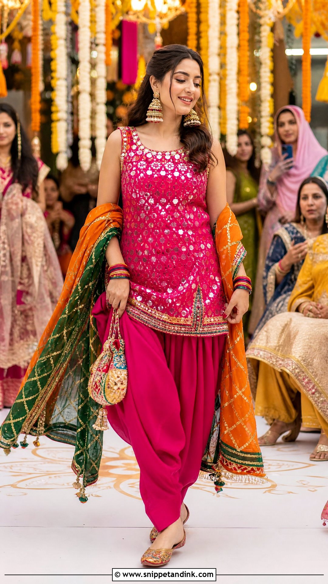 Pakistani Fuchsia Dhoti Pant Outfit - Snippet and Ink - 20 Pakistan Wedding Dress Sister Ideas