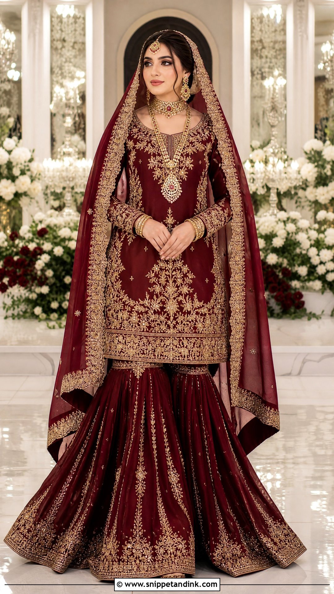 Pakistani Gharara Bridal Dress - Snippet and Ink - 20 Traditional Bride Dress Ideas