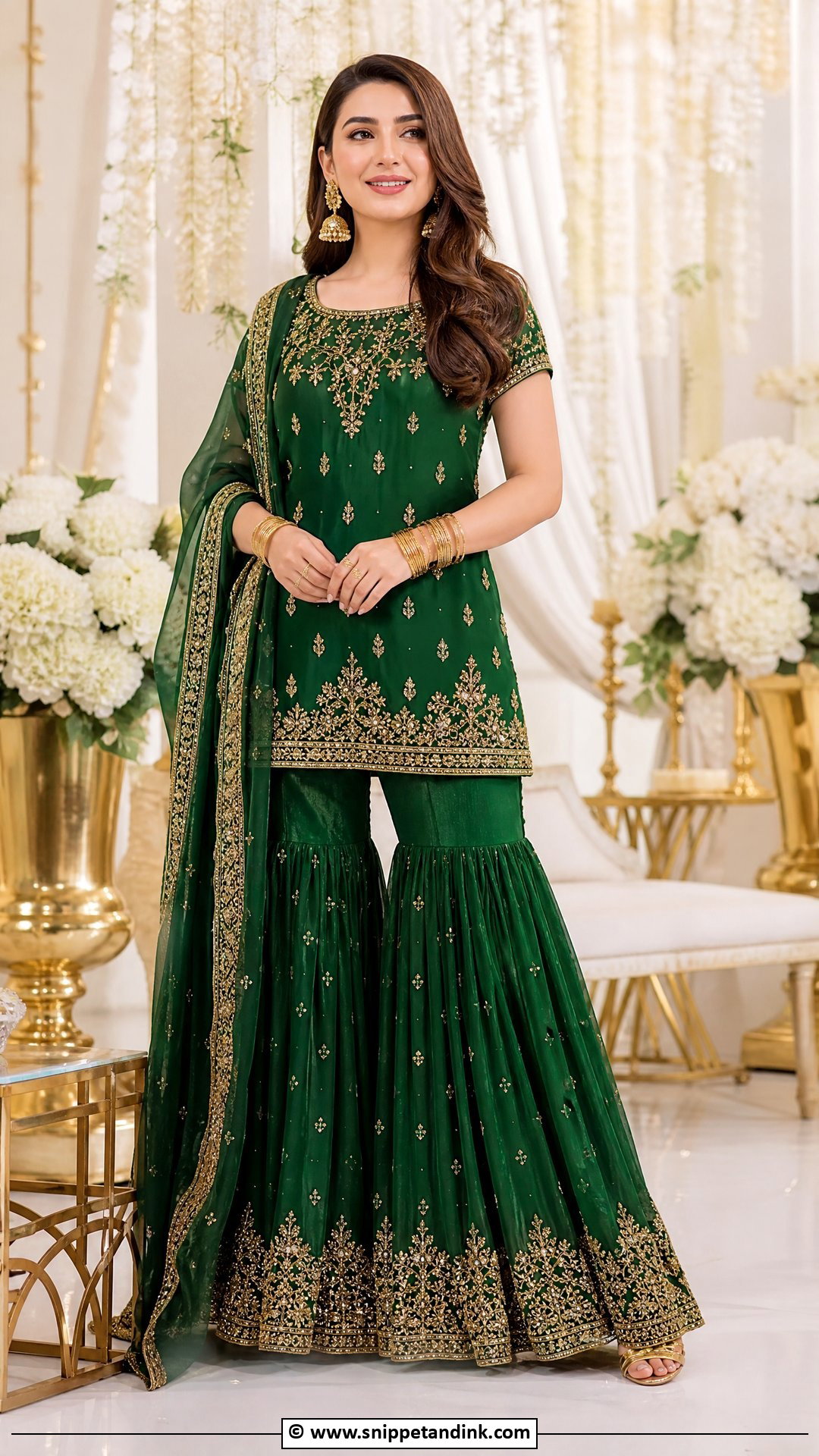 Pakistani Gharara Dress With Short Shirt - Snippet and Ink - 35 Beautiful Pakistani Dresses
