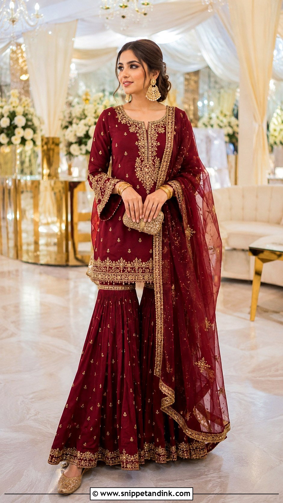 Pakistani Gharara Wedding Outfit - Snippet and Ink - 20 Traditional Wedding Outfits for Ladies