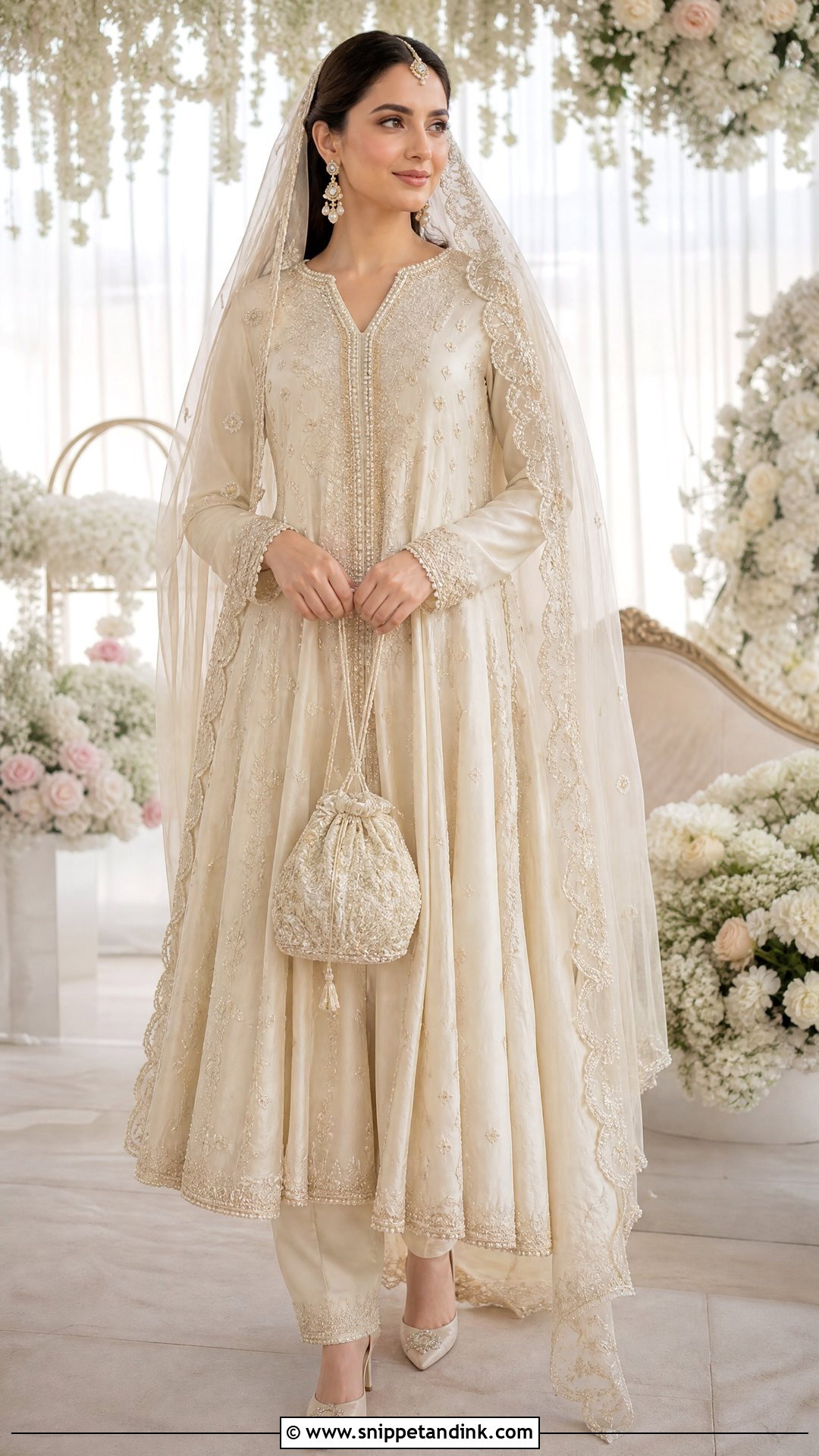 Pakistani Ivory Nikah Dress - Snippet and Ink - 20 Wedding Dresses in Pakistan