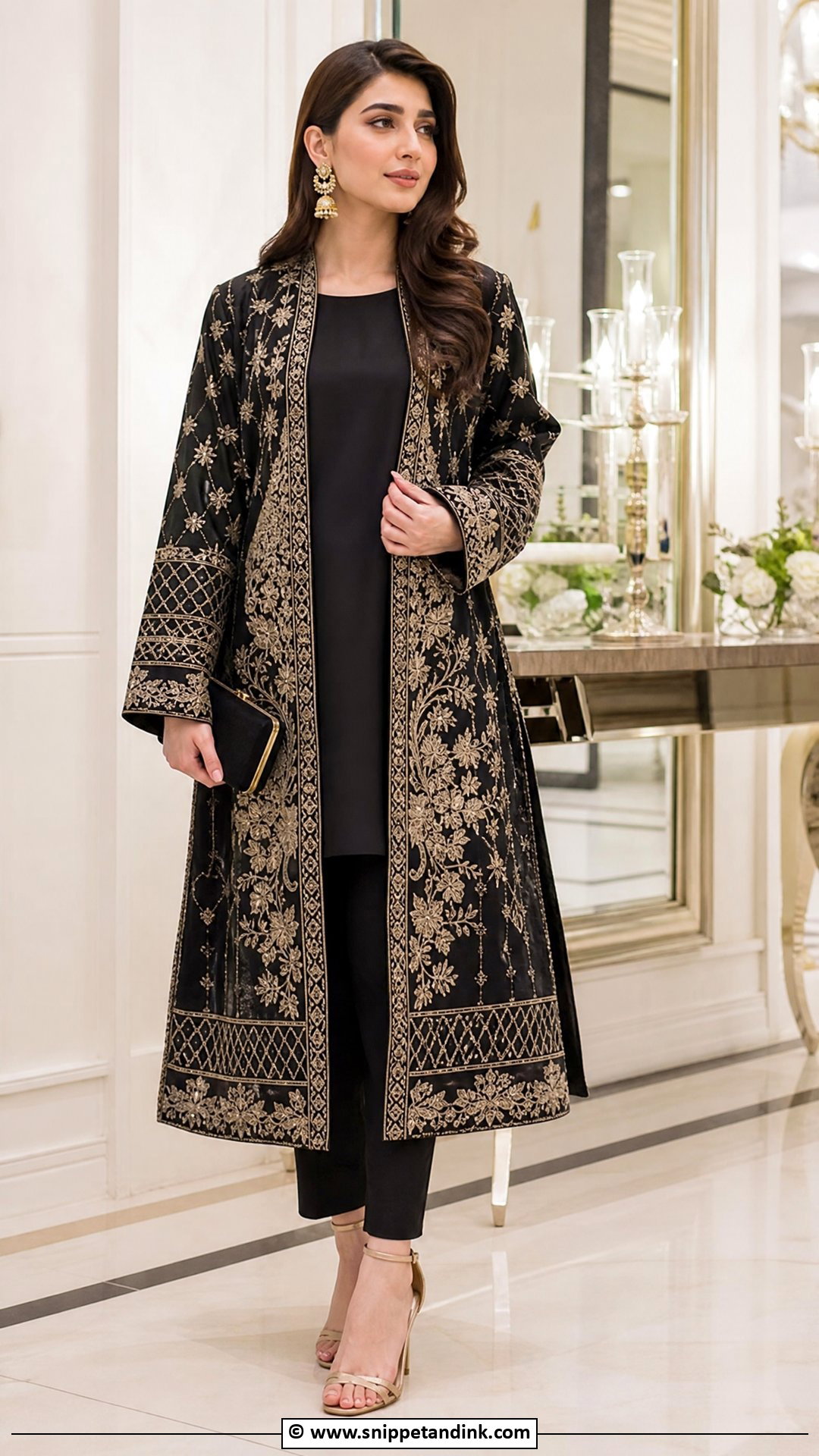 Pakistani Jacket Dress With Trousers - Snippet and Ink - 35 Beautiful Pakistani Dresses