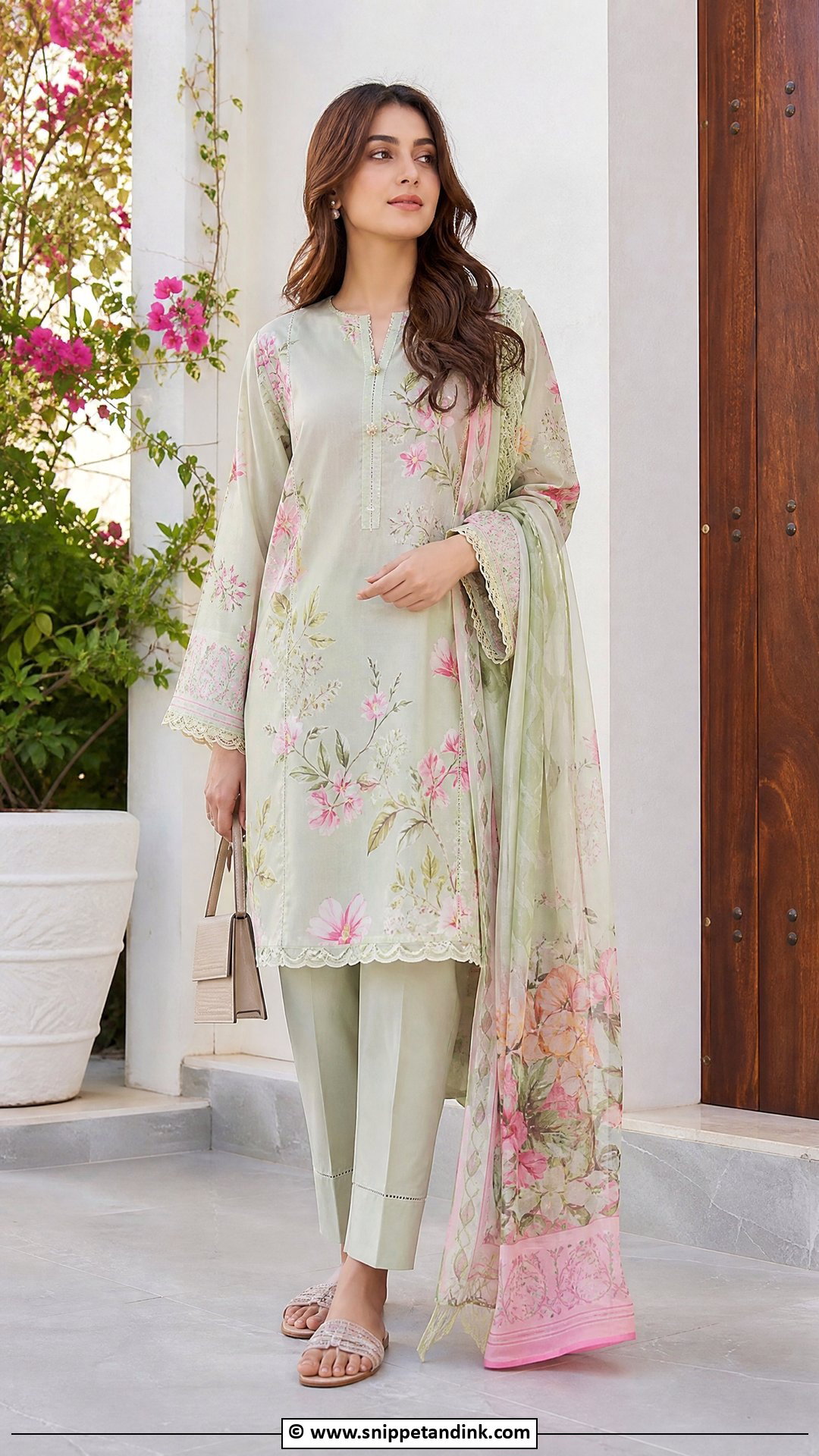 Pakistani Lawn Suit With Trousers - Snippet and Ink - 35 Beautiful Pakistani Dresses