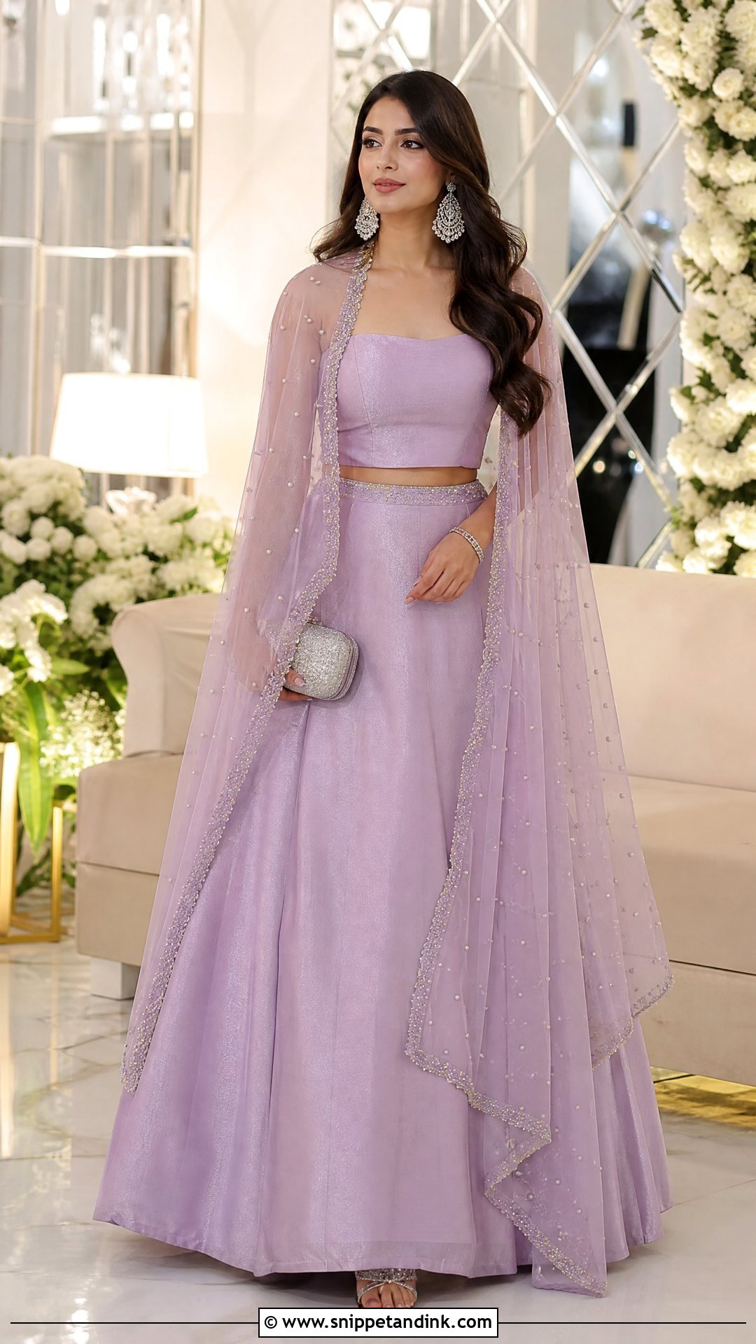Pakistani Lilac Cape Lehenga Outfit - Snippet and Ink - 20 Pakistani Wedding Wear for Sister Ideas