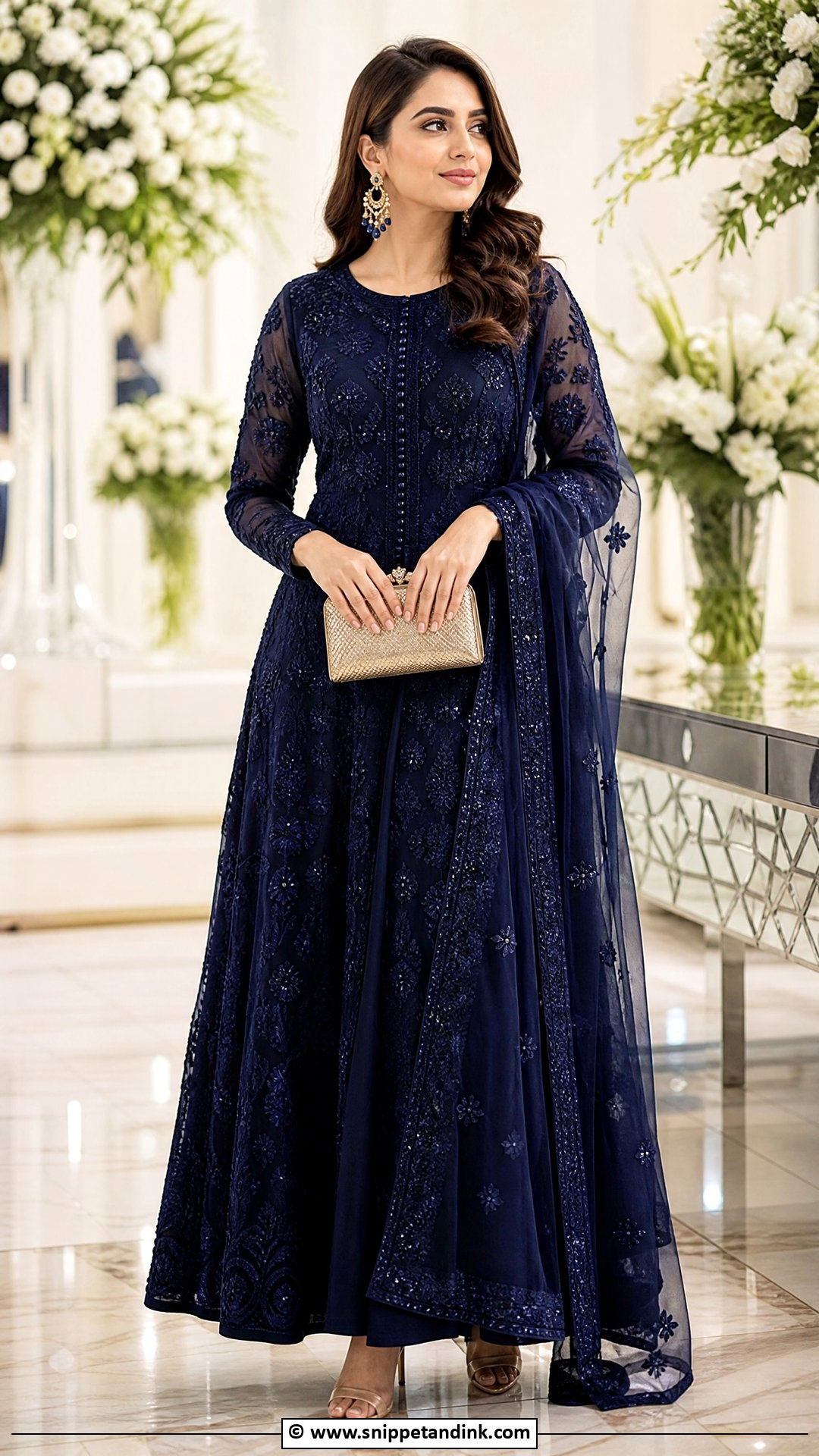 Pakistani Long Maxi Dress With Dupatta - Snippet and Ink - 35 Beautiful Pakistani Dresses