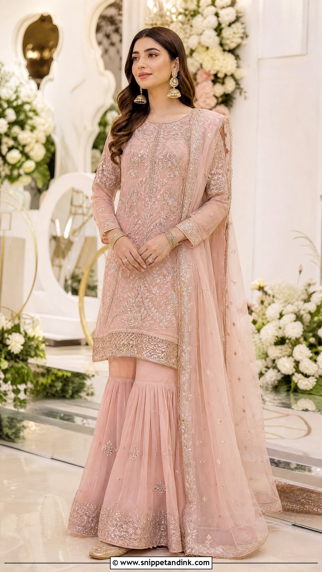 Pakistani Long Shirt Gharara Outfit - Snippet and Ink - 25 Desi Wedding Clothes Ideas
