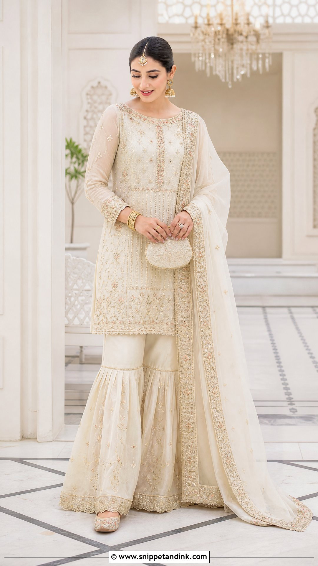 Pakistani Long Shirt With Gharara - Snippet and Ink - 25 Pakistani Wedding Dresses Ideas