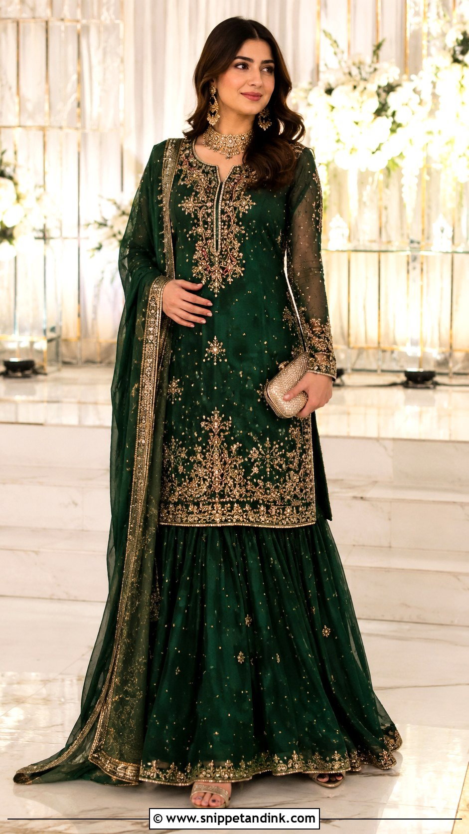 Pakistani Long Shirt With Lehenga - Snippet and Ink - 25 Pakistan Wedding Dress Ideas