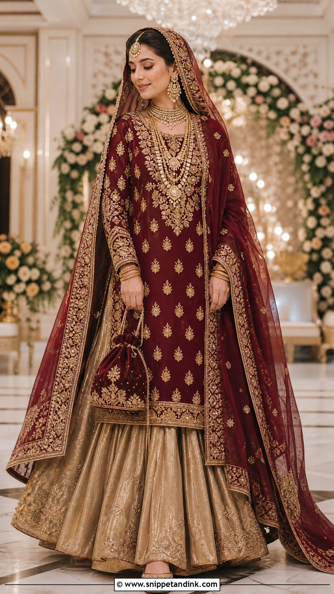 Pakistani Long Shirt With Lehenga - Snippet and Ink - 20 Wedding Dresses in Pakistan