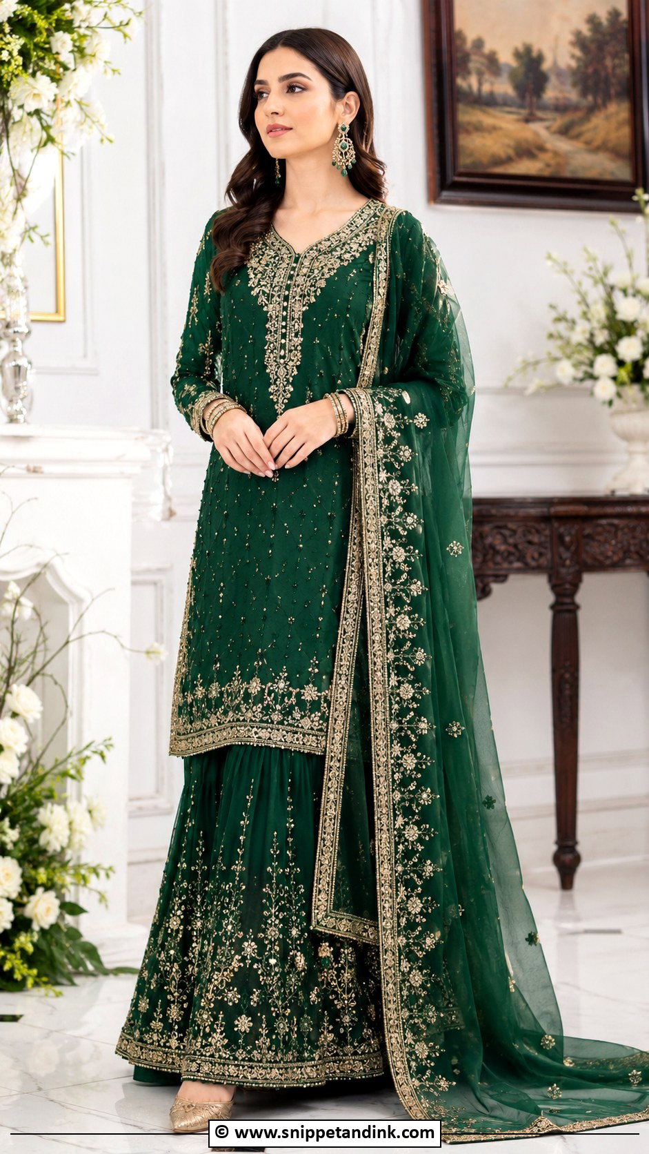 Pakistani Long Shirt With Lehenga - Snippet and Ink - 25 Pakistani Dresses for Wedding
