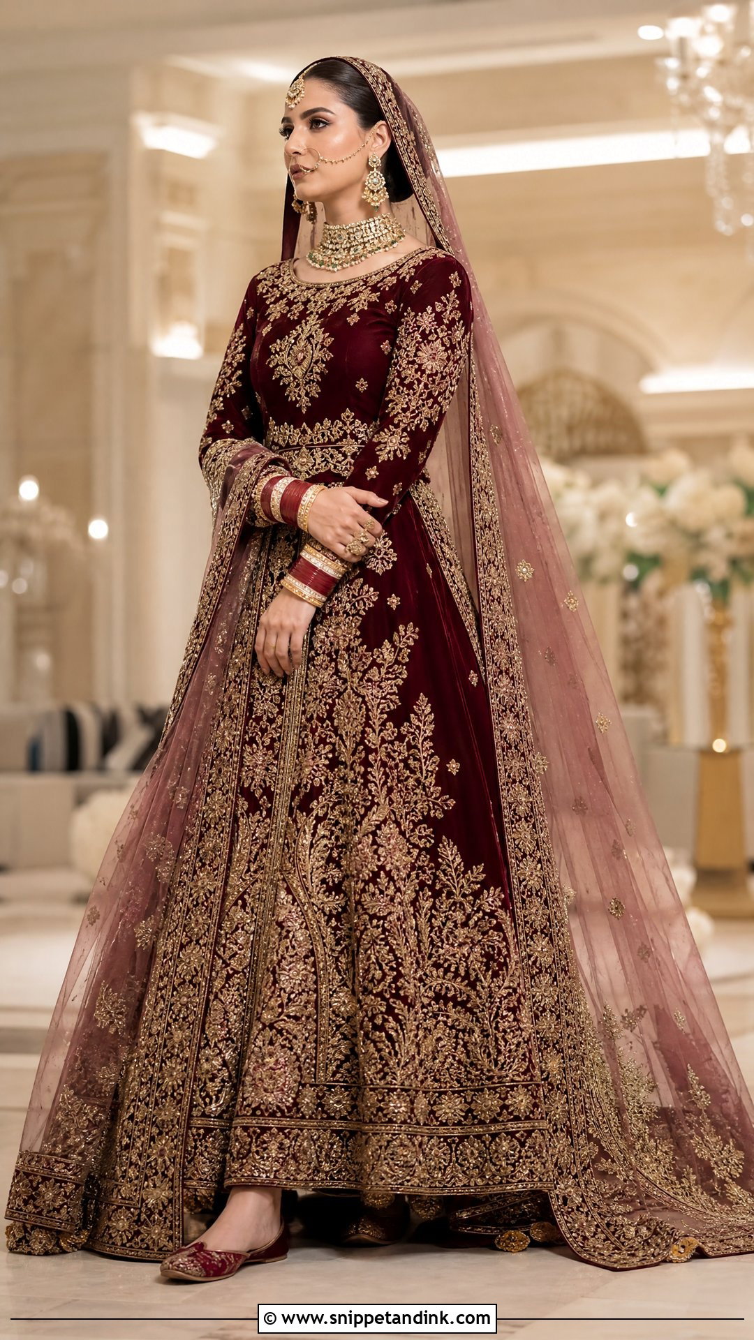 Pakistani Maroon Velvet Bridal Lehenga - Snippet and Ink - 20 Red Bridal Dress Pakistani Pakistan Ideas