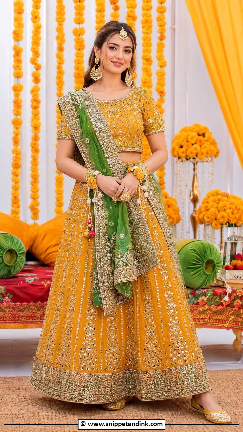 Pakistani Mehandi Lehenga Choli - Snippet and Ink - 30 Mehandi Dress Ideas