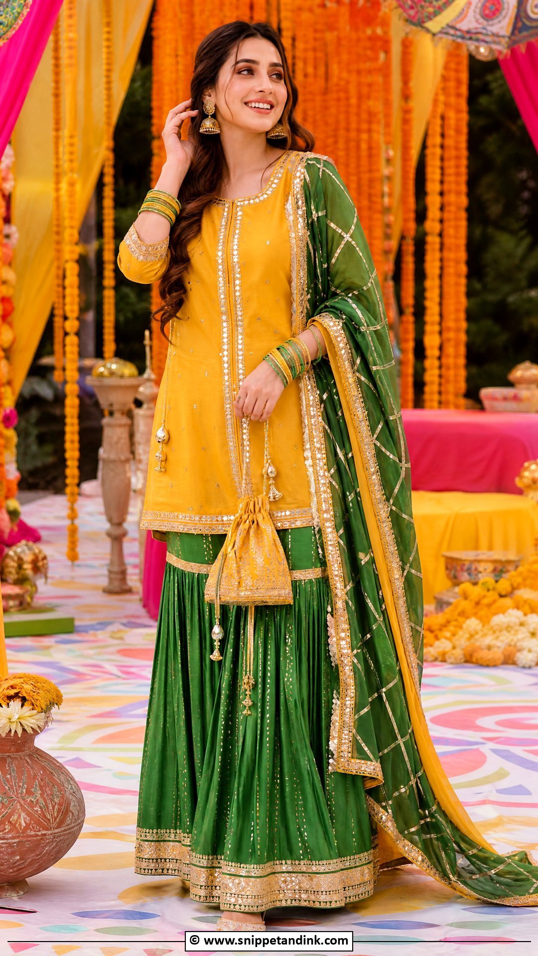 Pakistani Mehndi Dress With Gota Work - Snippet and Ink - 35 Beautiful Pakistani Dresses